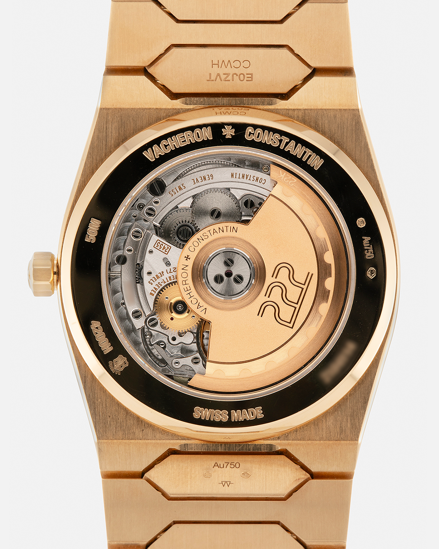 Brand: Vacheron Constantin
Year: 2022
Model: Historiques 222
Reference: 4200H/222J-B935
Material: 18-carat 3N Yellow Gold
Movement: Vacheron Constantin Cal. 2455/2, Self-Winding
Case Dimensions: 37mm x 7.95mm (Lug-to-Lug 45mm)
Bracelet: Vacheron Constantin 18-carat Yellow Gold Integrated Bracelet
