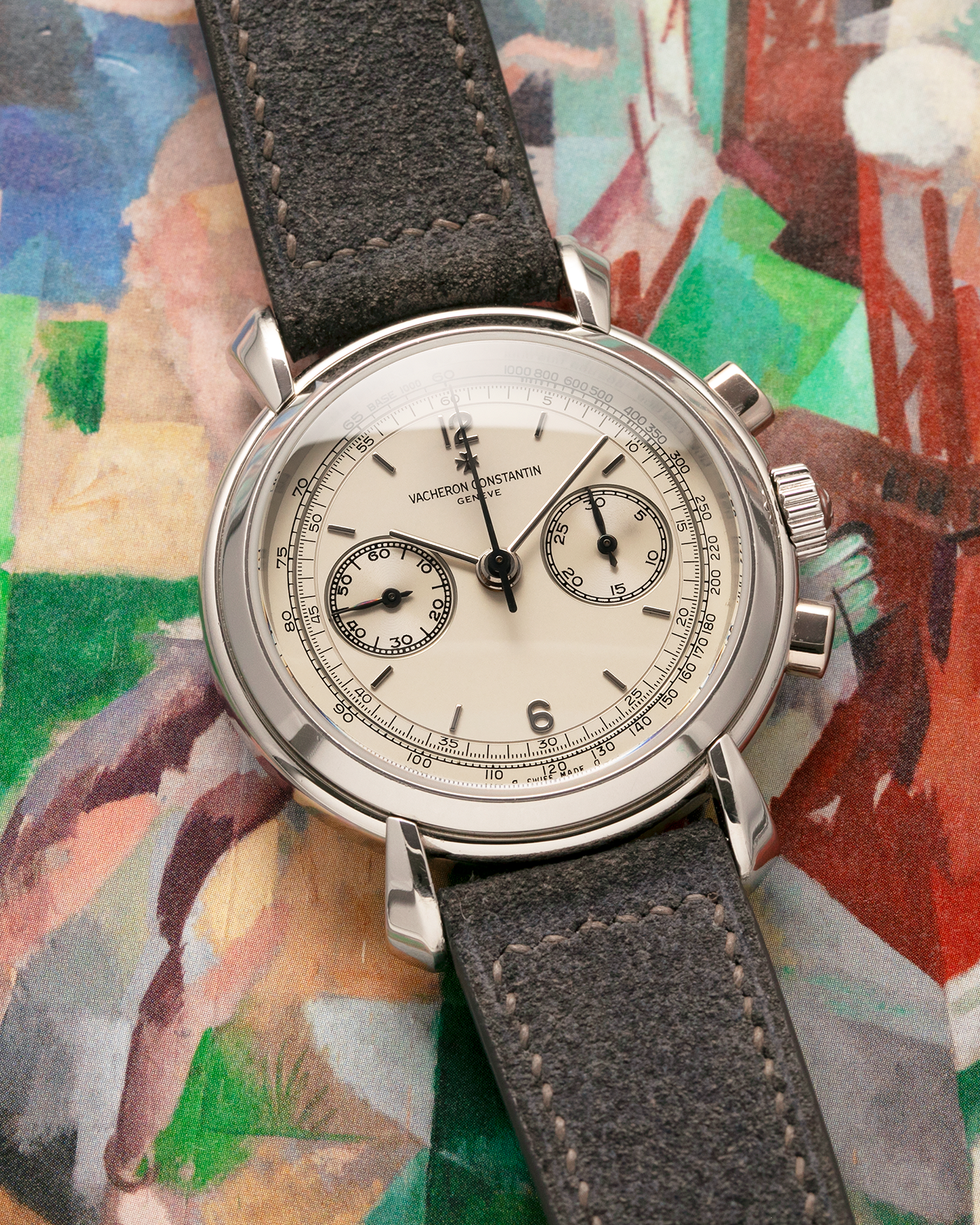 Vacheron Constantin Les Historiques Chronograph 47111 Platinum Cream Dial