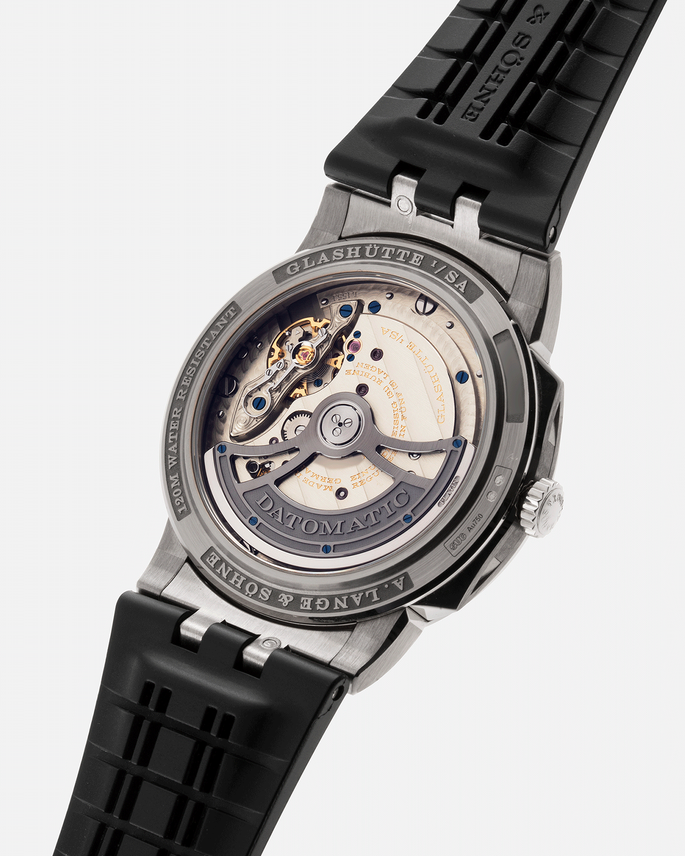 Brand: A. Lange & Sohne Year: 2021 Model: Datomatic Odysseus Ref Number: 363.038 Material: 18k White Gold Movement: Self-Winding In-House L155.1 Case Diameter: 38mm Bracelet/Strap: A. Lange & Sohne Brown Leather Strap and Black Rubber Strap with signed 18k White Gold Tang Buckle