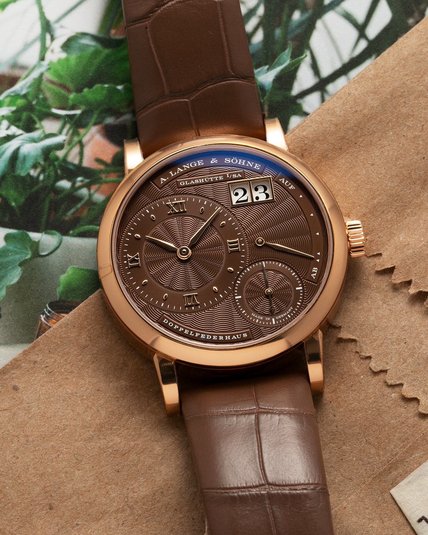 Brand: A. Lange & Sohne Year: 2022 Model: Little Lange 1  Reference Number: 181.037 Material: 18k Rose Gold Movement: Manual Winding L121.1 Case Diameter: 36.5mm Bracelet/Strap: A. Lange & Sohne Light Brown Unstitched Alligator Strap