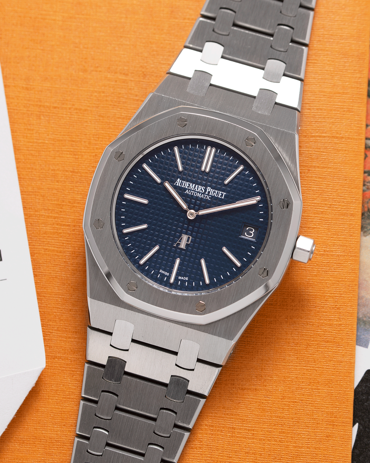 Brand: Audemars Piguet Year: 2014 Model: Royal Oak Reference Number: 15202 Material: Stainless Steel Movement: Cal 2121 Case Diameter: 39mm Bracelet: Audemars Piguet Integrated Stainless Steel Bracelet