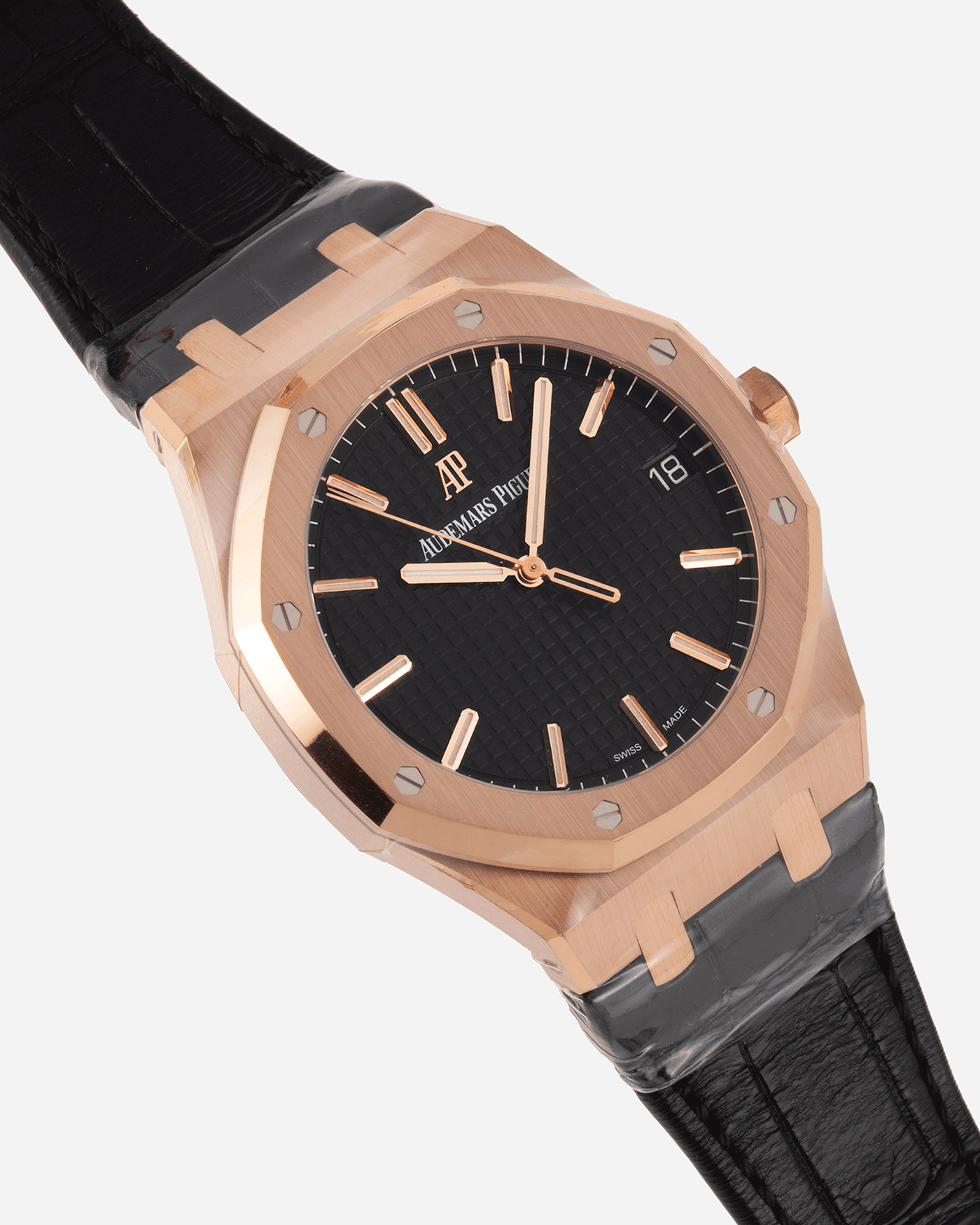 Royal oak rose 2025 gold black dial