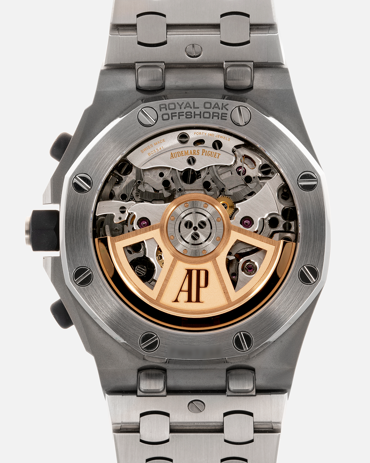 Brand: Audemars Piguet Year: 2021 Model: Royal Oak Offshore Chronograph Ref. 26238ST Material: Stainless Steel Movement: Cal.4404, Self-Winding, Flyback Chronograph Case Diameter: 42mm Strap: Audemars Piguet Stainless Steel Integrated Bracelet, additional Audemars Piguet Rubber Strap with Signed Stainless Steel Tang Buckle 