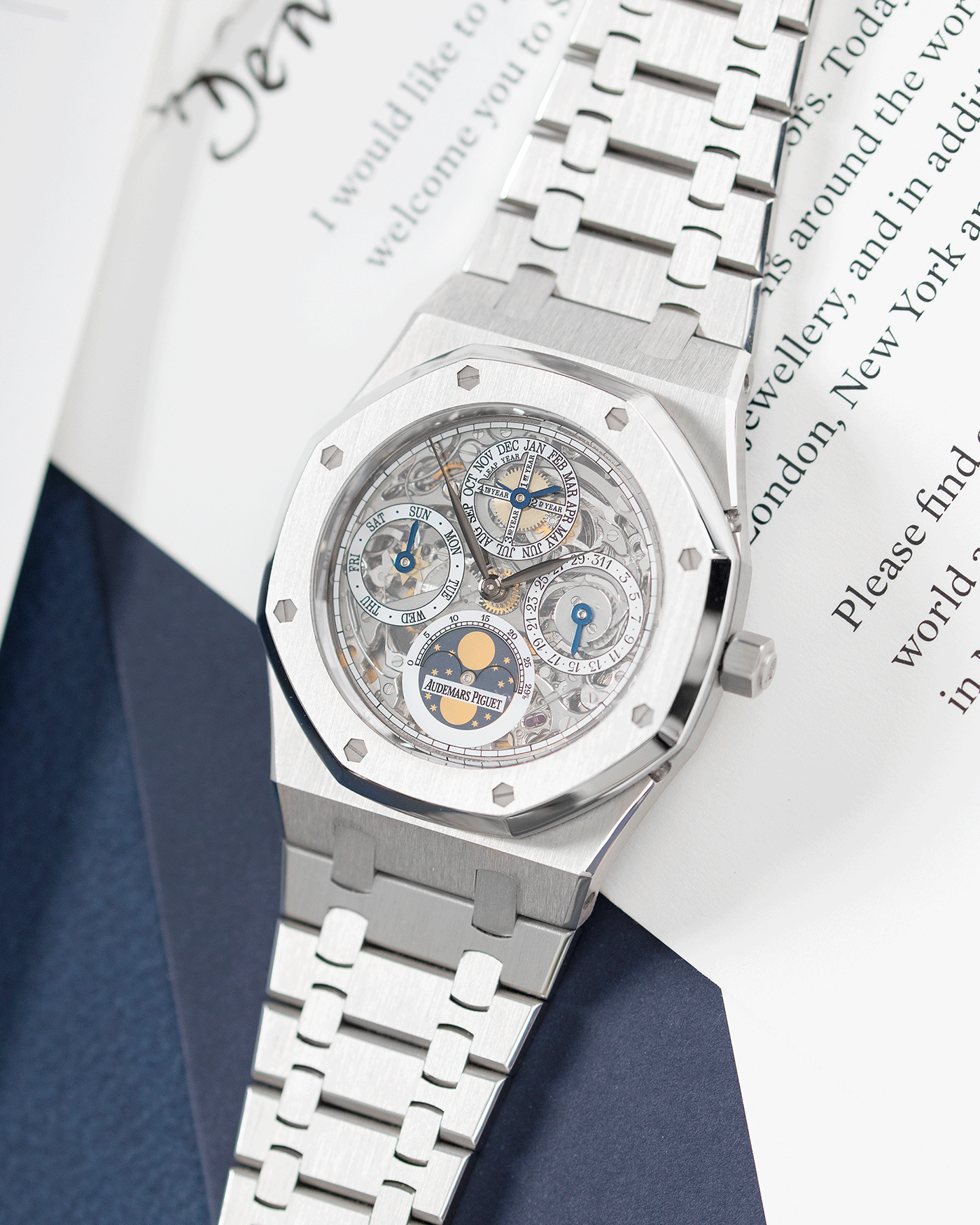 Audemars Piguet Royal Oak 25829ST Perpetual Calendar Openworked Skeleton Watch S.Song Vintage Timepieces S.Song Watches