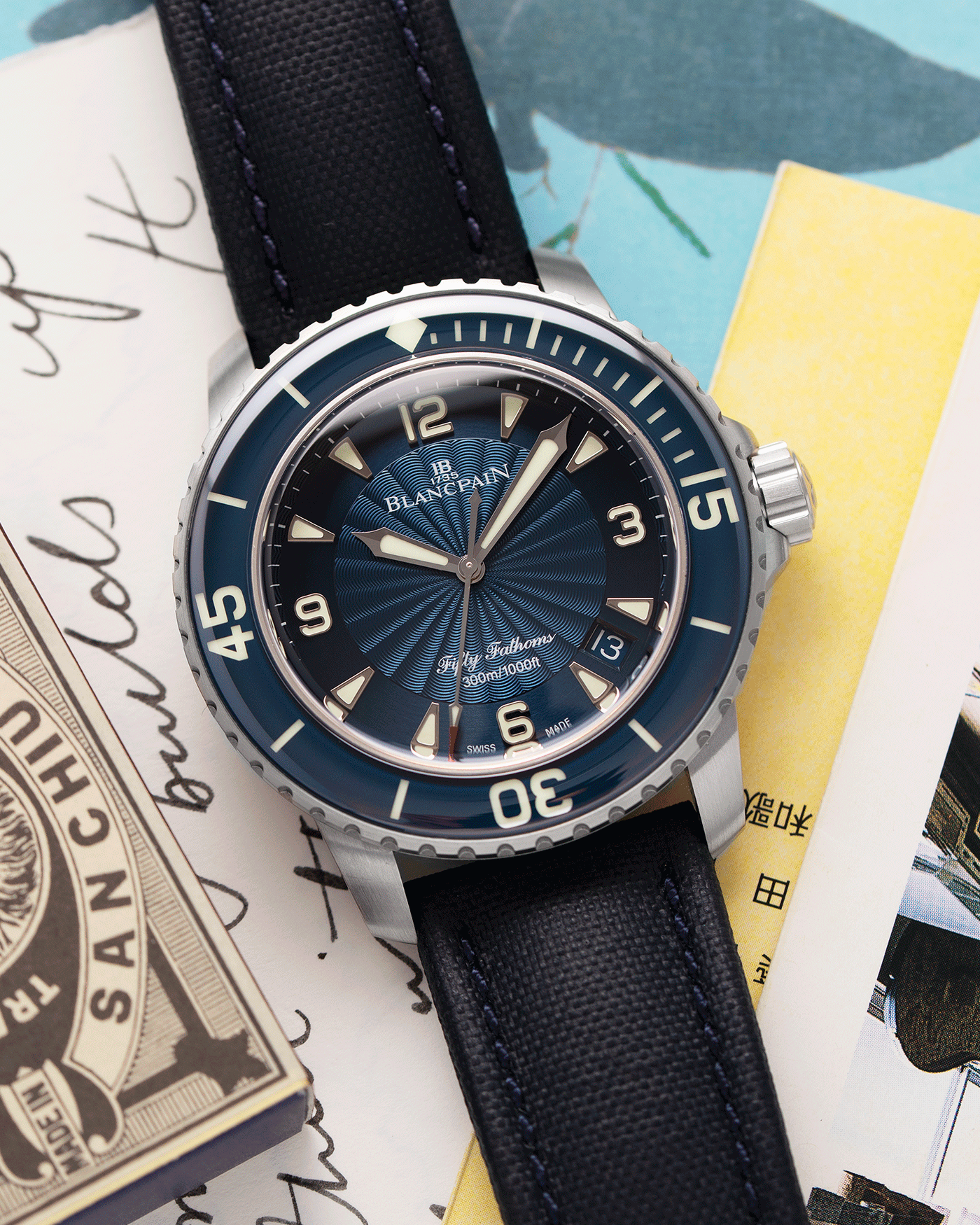 Blancpain fifty fathoms sales blue