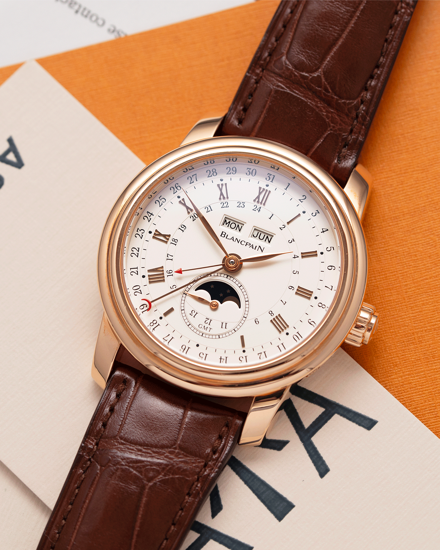 Blancpain Le Brassus Complete Calendar Moon Phase GMT Watch S.Song Vintage Timepieces S.Song Watches