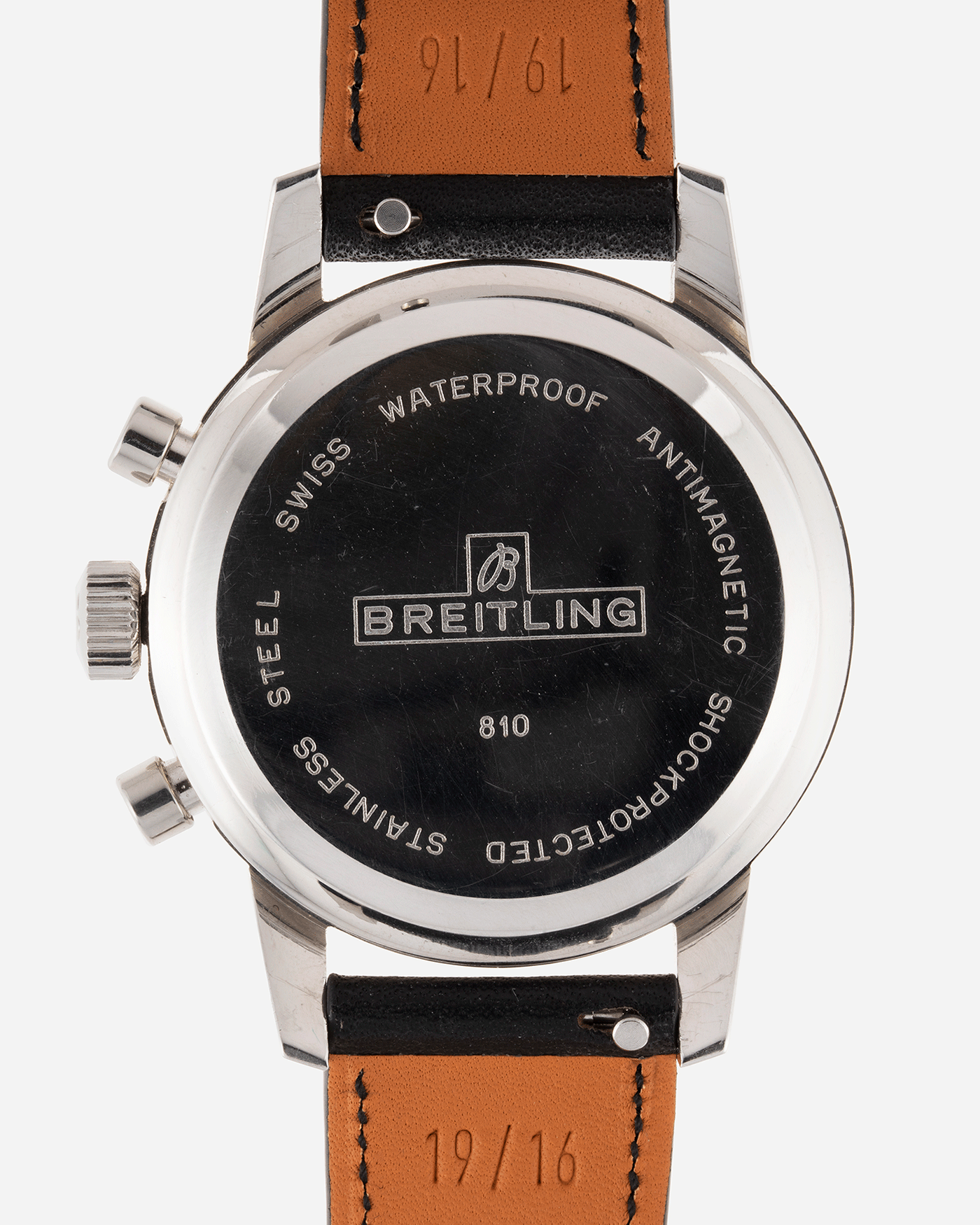 Brand: Breitling Year: 1960’s Model: Top Time Reference Number: 810 Material: Stainless Steel Movement: Manually wound Venus 178 Case Diameter: 38mm Lug Width: 18mm Bracelet/Strap: Nostime Black Calf