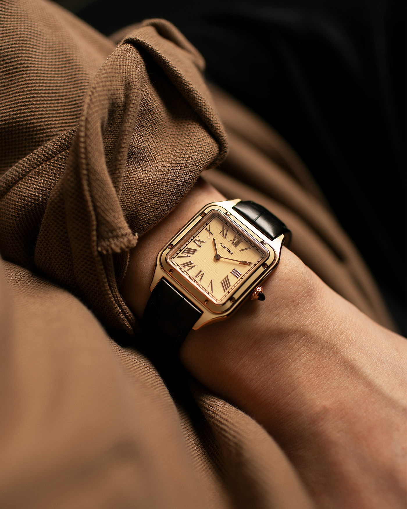 Cartier Santos Dumont Lacquered Rose Gold Watch S.Song Vintage