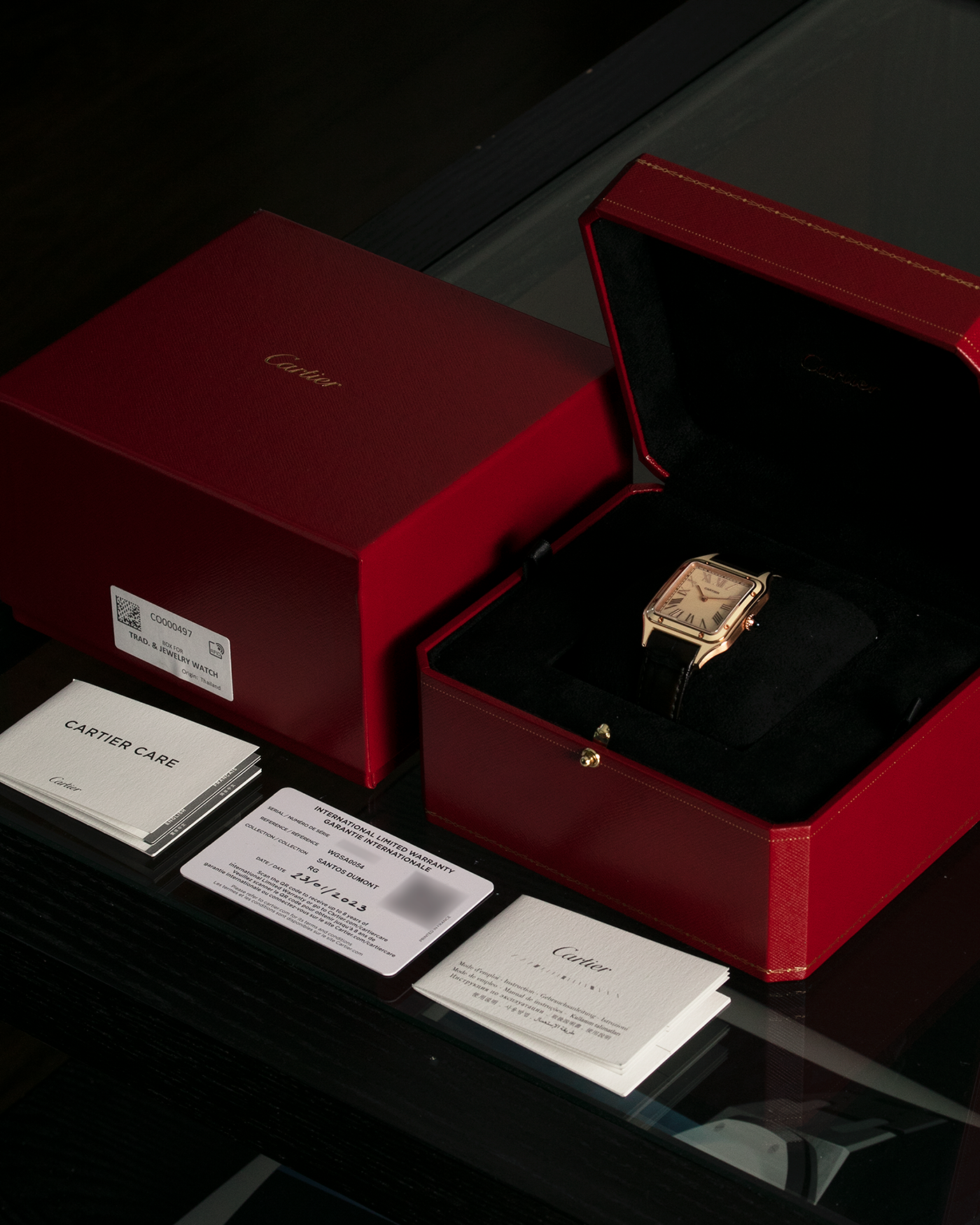 Cartier Santos Dumont Lacquered Rose Gold Watch S.Song Vintage