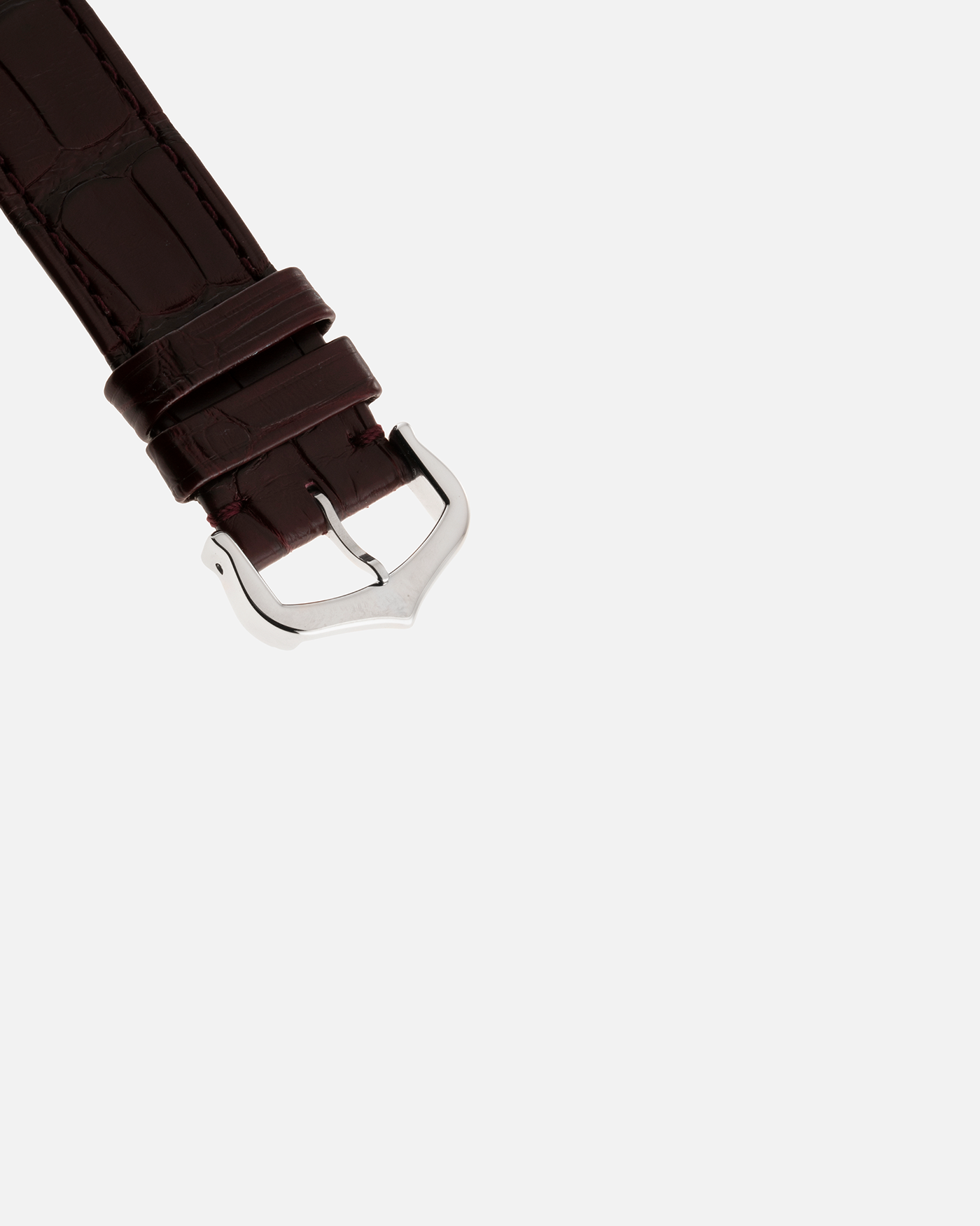 Brand: Cartier Year: 2022 Model: Santos-Dumont Large Limited Edition of 150 pieces Material: Platinum, Burgundy Lacquer Movement: Cartier Cal. 430 MC, Manual-Winding Case Diameter: 43.5mm x 31.4mm Bracelet / Strap: Cartier Burgundy Alligator Leather Strap with Signed Platinum Tang Buckle