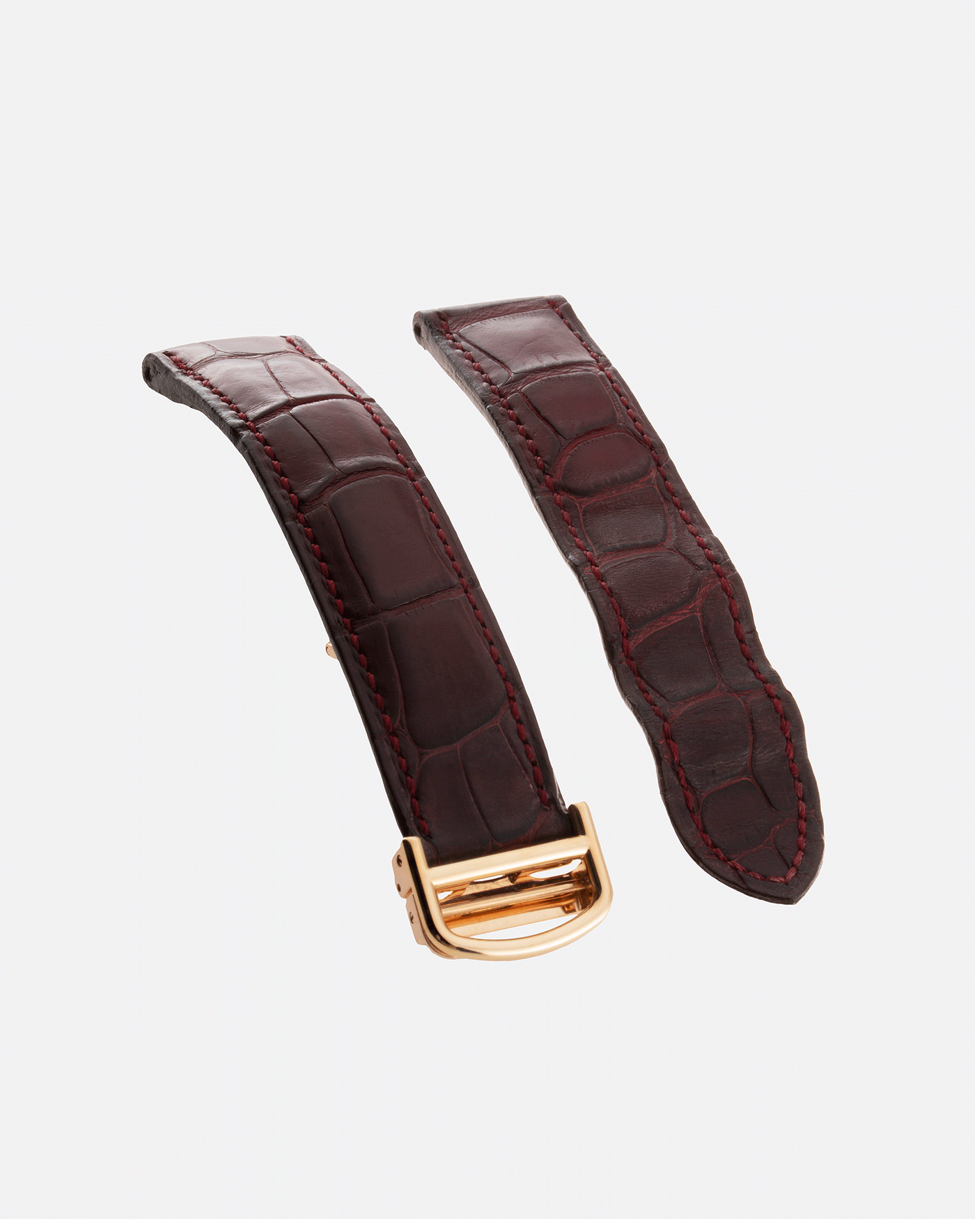 Brand: Cartier Year: 1990s Model: CPCP Collection Prive Tank Americaine Reference: 1735 Material: 18k Yellow Gold Movement: Cartier Caliber 430 MC Case Diameter: 45mm X26mm Strap: Navy Blue Molequin Textured Calf Strap with separate 18k Cartier Yellow Gold Deployant