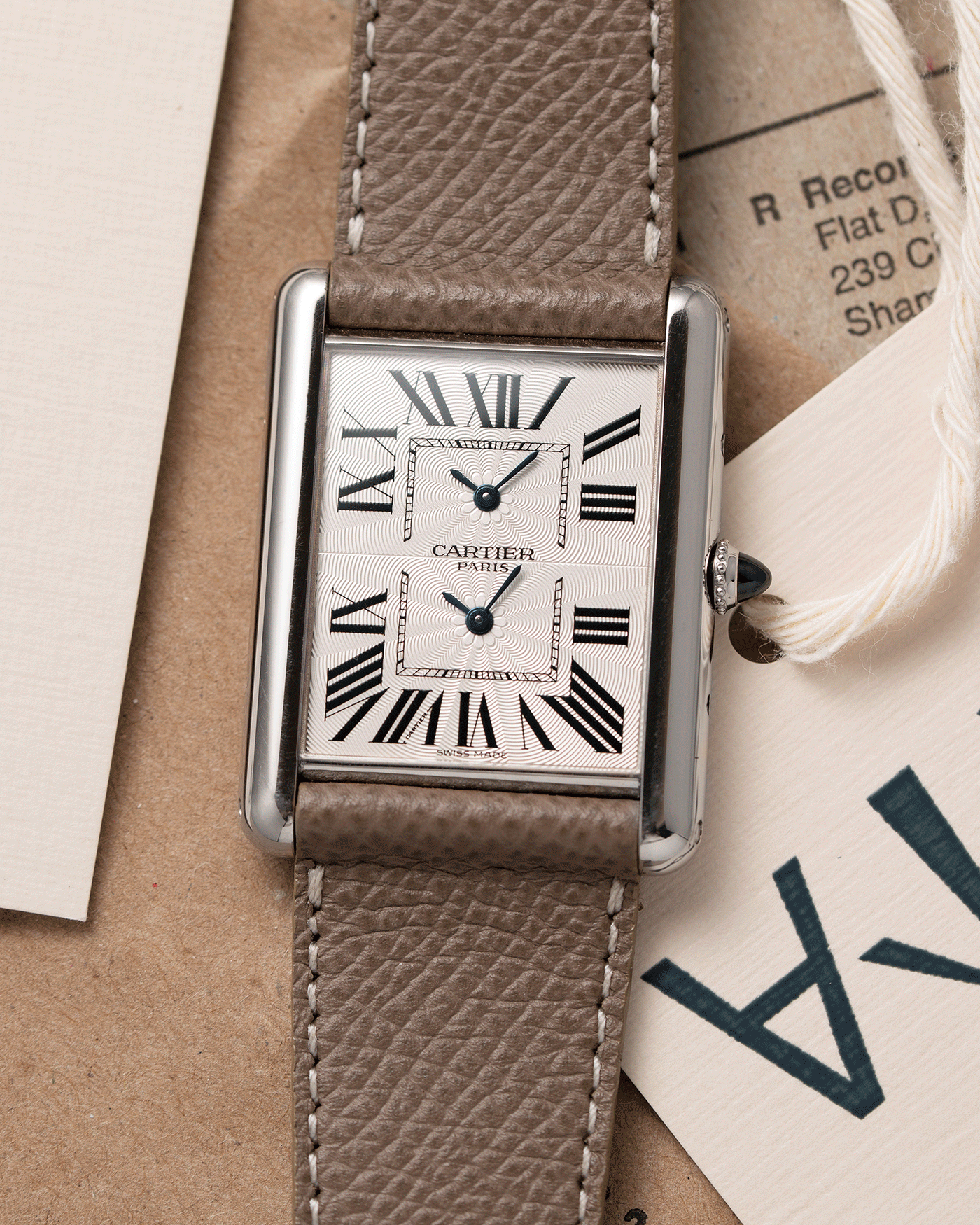Cartier Tank CPCP Dual Time 2917 Collection Prive Cartier Paris Watch | S.Song Vintage Timepieces 