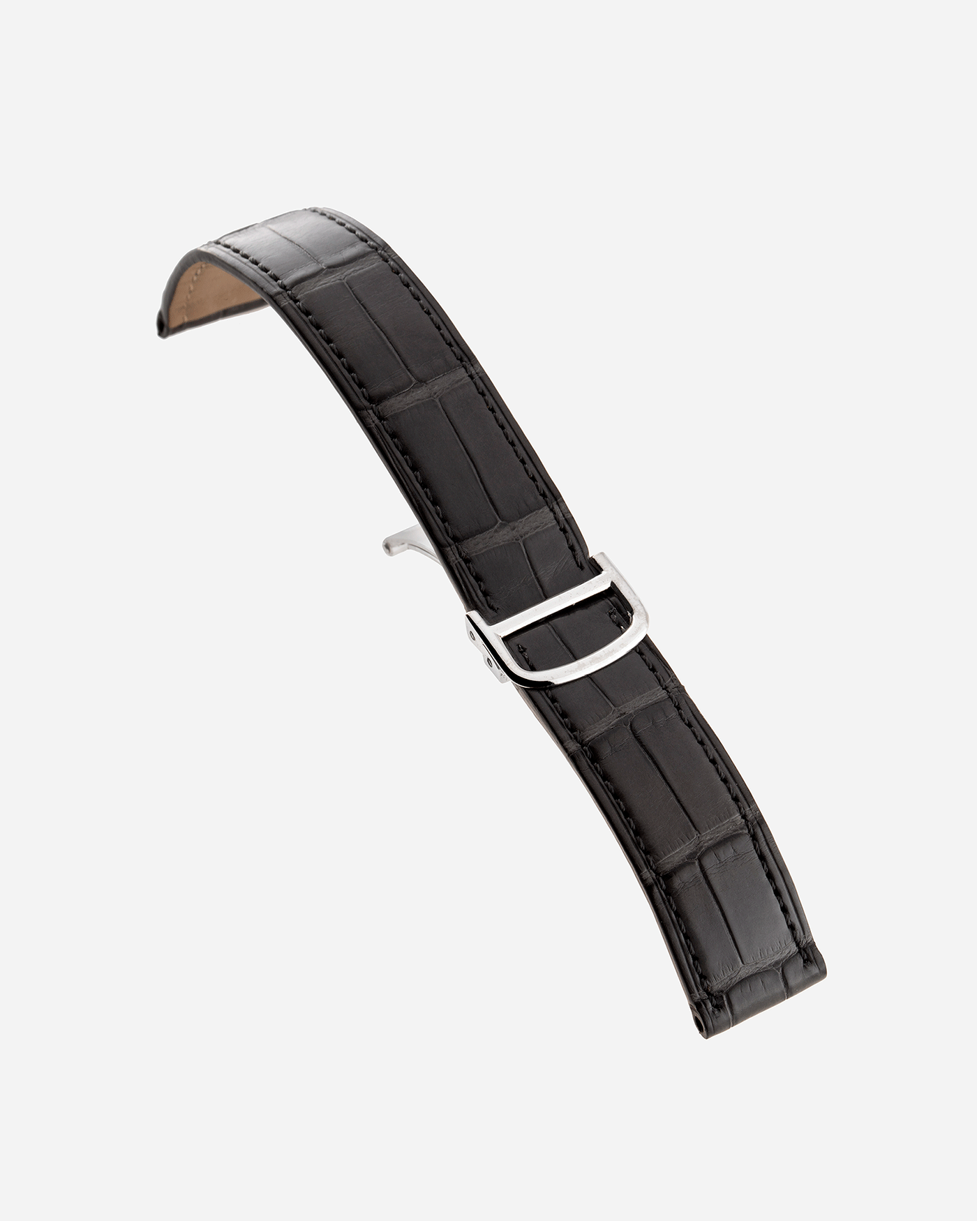 Brand: Cartier Year: 2005 Model: CPCP Collection Prive Tank Cintree Reference: 2843 Material: Platinum Movement: Jaeger Le Coultre manual wind caliber 9770MC Case Diameter: 46 x 23 mm Strap: Moss Green Alligator Strap with Platinum Cartier Deployant Clasp