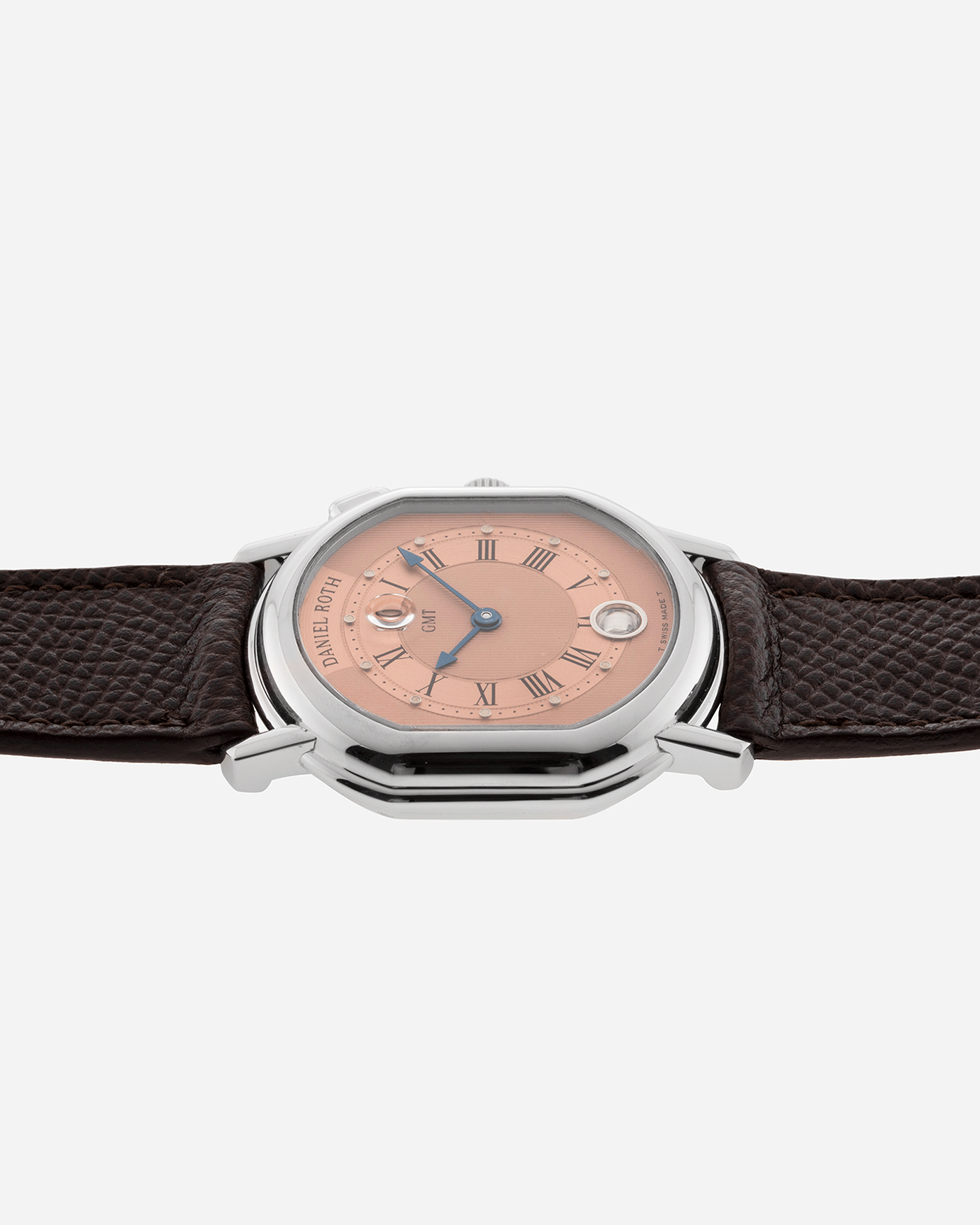 Brand: Daniel Roth Year: 1990’s Model: GMT Material: Stainless Steel Case Diameter: 35mm Strap: JPM X S.Song Dark Brown Textured Calf