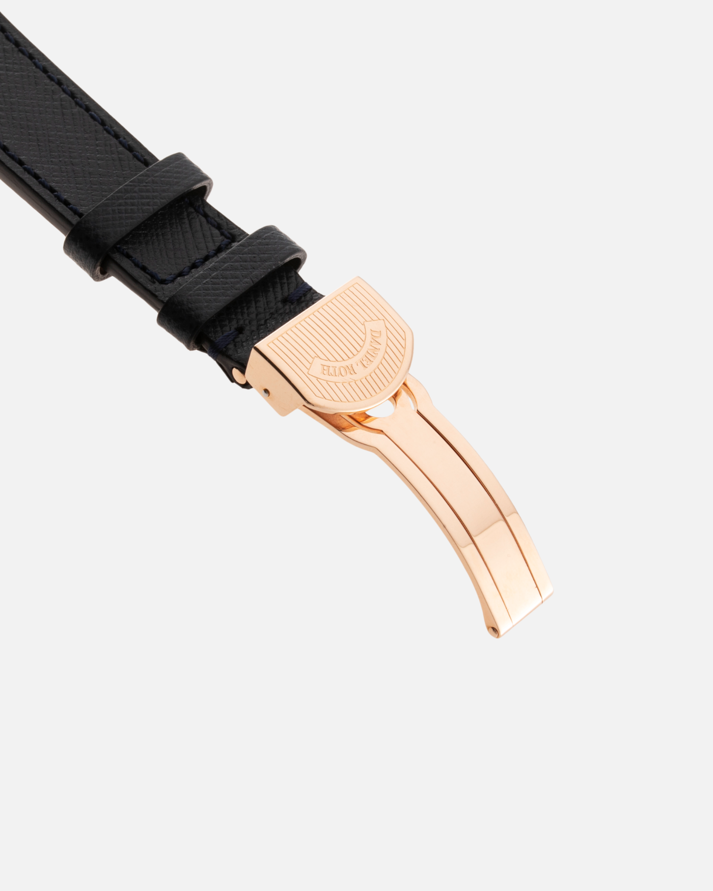 Brand: Daniel Roth Year: 1990’s Model: Seconds at Six Material: 18k Yellow Gold  Movement: Girard Perregaux 3100 Case Diameter: 35mmX32mm Bracelet/Strap: Molequin Navy Calf with 18k Yellow Gold Daniel Roth Tang Buckle