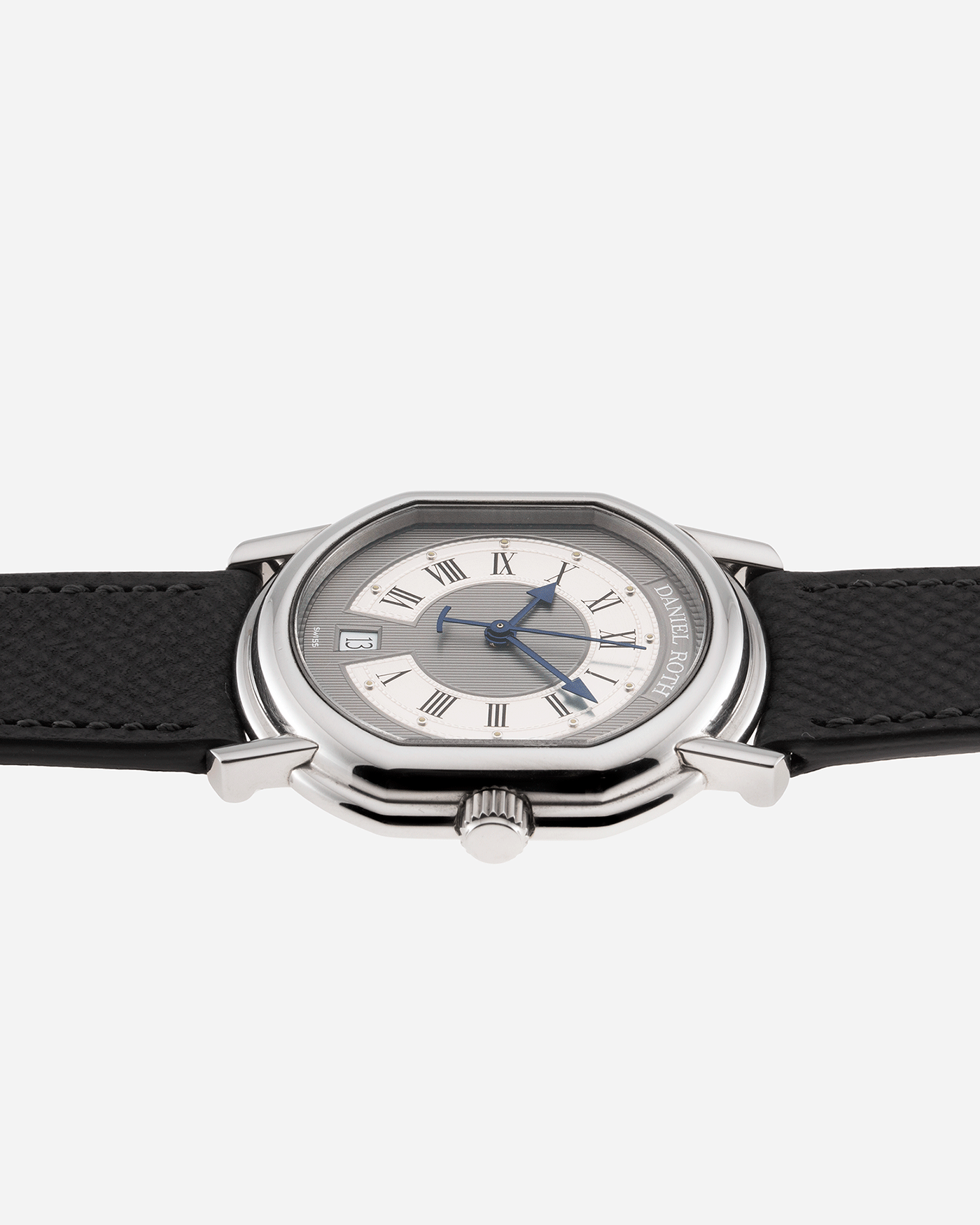 Brand: Daniel Roth Year: 1990’s Model: S177 Material: Stainless Steel Case Diameter: 35mmX38mm Bracelet/Strap: Molequin Anthracite Grained Calf with Generic Stainless Steel Tang Buckle
