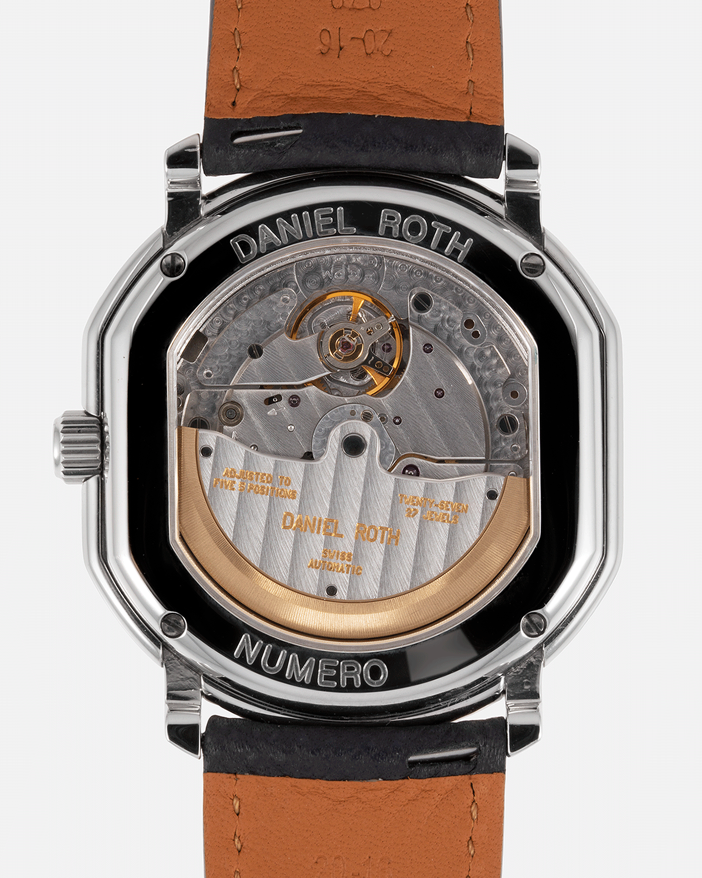 Brand: Daniel Roth Year: 1990’s Model: S177 Material: Stainless Steel Case Diameter: 35mmX38mm Bracelet/Strap: Molequin Anthracite Grained Calf with Generic Stainless Steel Tang Buckle