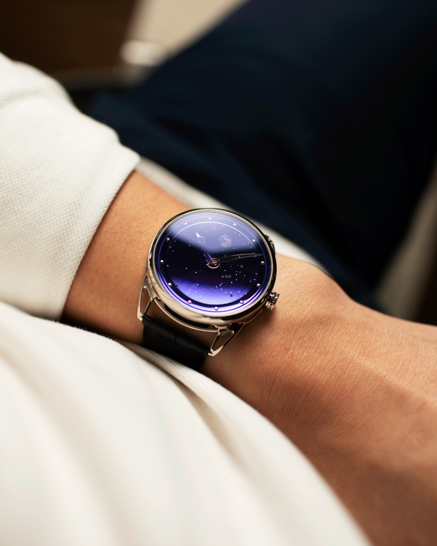 Brand: De Bethune Year: 2021 Model: Starry Sky Moonphase Reference: DB25 Material: Titanium Movement: In-House Cal. DB2106 Case Diameter: 40mm Strap: De Bethune Black Alligator with Titanium Tang Buckle