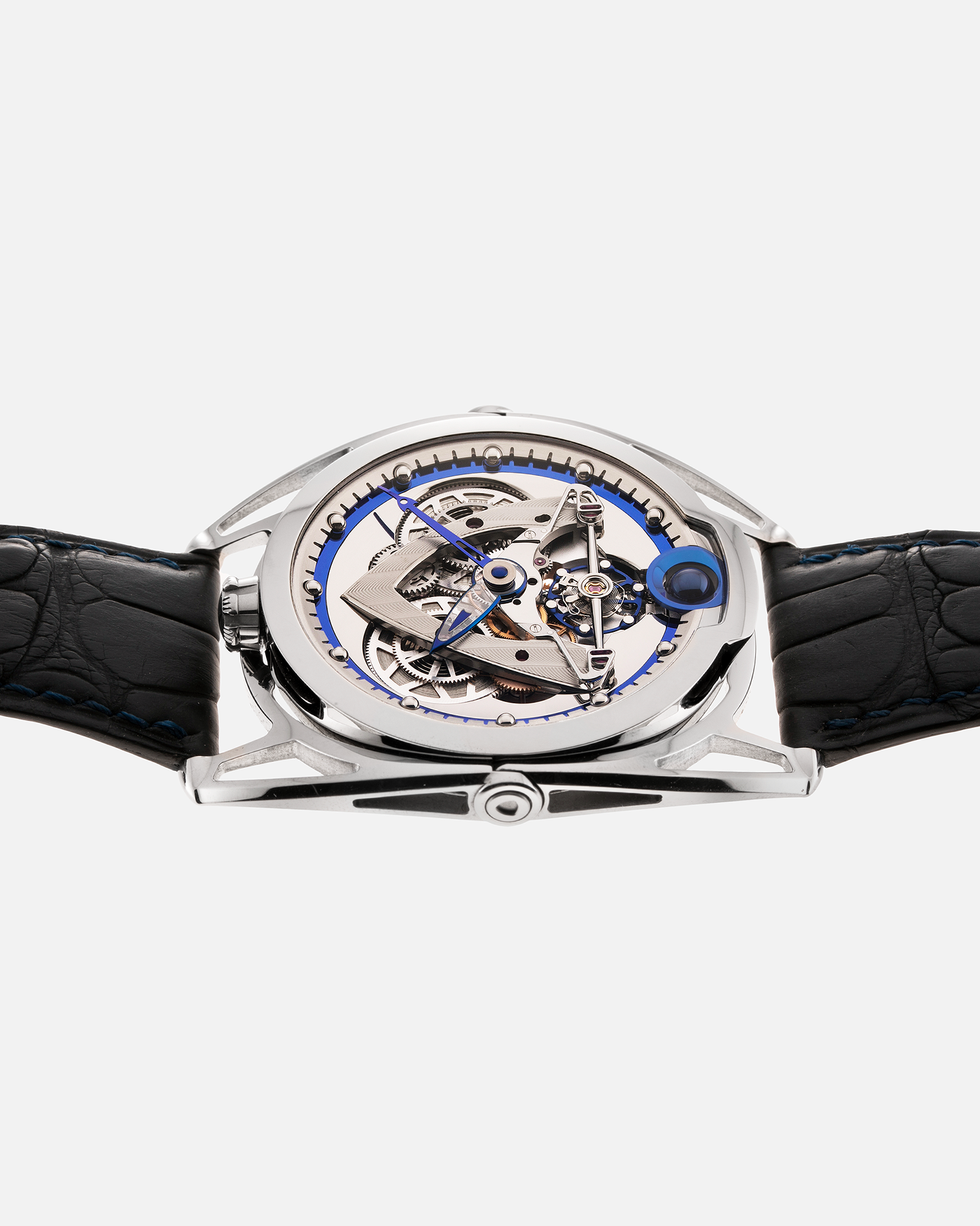 Brand: De Bethune Year: 2020 Model: Steel Wheels Reference: DB28 Material: Titanium Movement: In-House Cal. DB2115V4 Case Diameter: 42.6mm Strap: De Bethune Dark Blue Alligator with Titanium Tang Buckle 