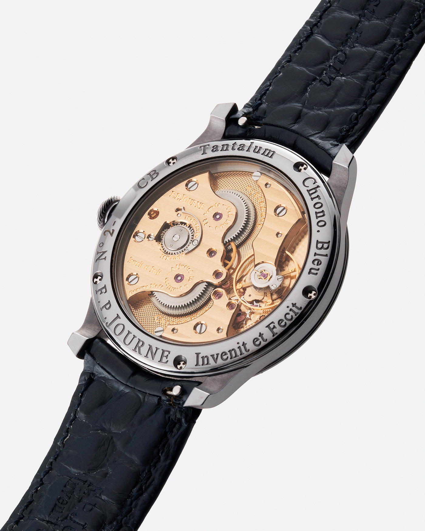Brand: F.P. Journe Year: 2019 Model: Chronometre Bleu Material: Tantalum Movement: in-house FPJ calibre 1304 Case Diameter: 39mm Bracelet/Strap: F.P. Journe Blue Alligator and Tantalum Tang BuckleBrand: F.P. Journe Year: 2019 Model: Chronometre Bleu Material: Tantalum Movement: in-house FPJ calibre 1304 Case Diameter: 39mm Bracelet/Strap: F.P. Journe Blue Alligator and Tantalum Tang Buckle