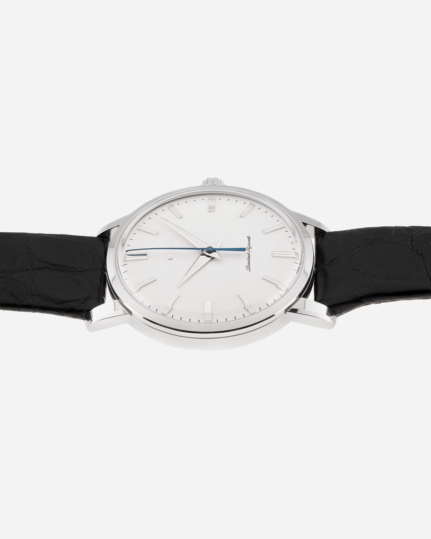 Brand: Grand Seiko Year: 2017 Model: SBGW253 Material: Stainless Steel Movement: Manually wound Grand Seiko caliber 9S64 Case Diameter: 38mm Bracelet: Grand Seiko Black Alligator Strap with stainless steel buckle