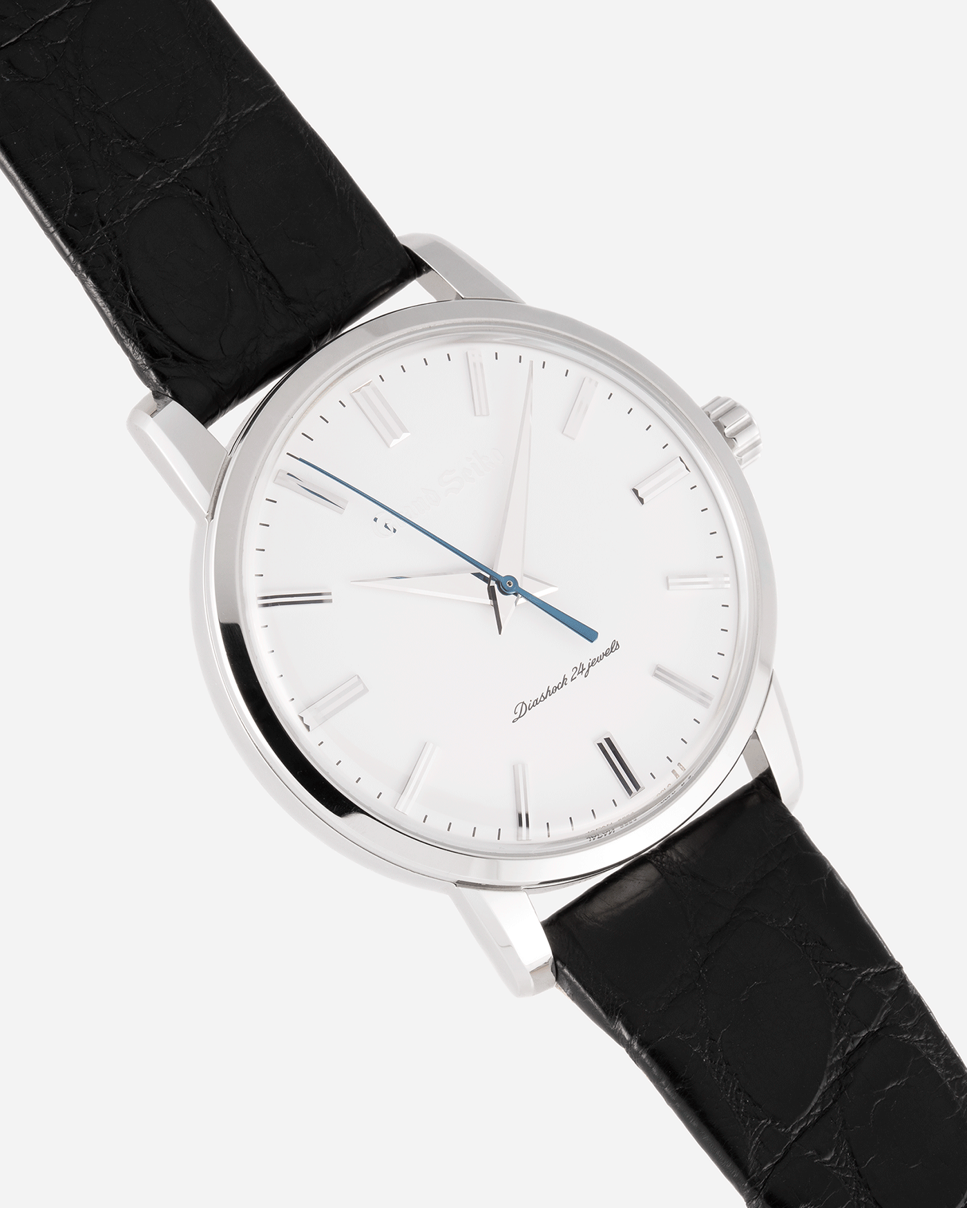 Brand: Grand Seiko Year: 2017 Model: SBGW253 Material: Stainless Steel Movement: Manually wound Grand Seiko caliber 9S64 Case Diameter: 38mm Bracelet: Grand Seiko Black Alligator Strap with stainless steel buckle