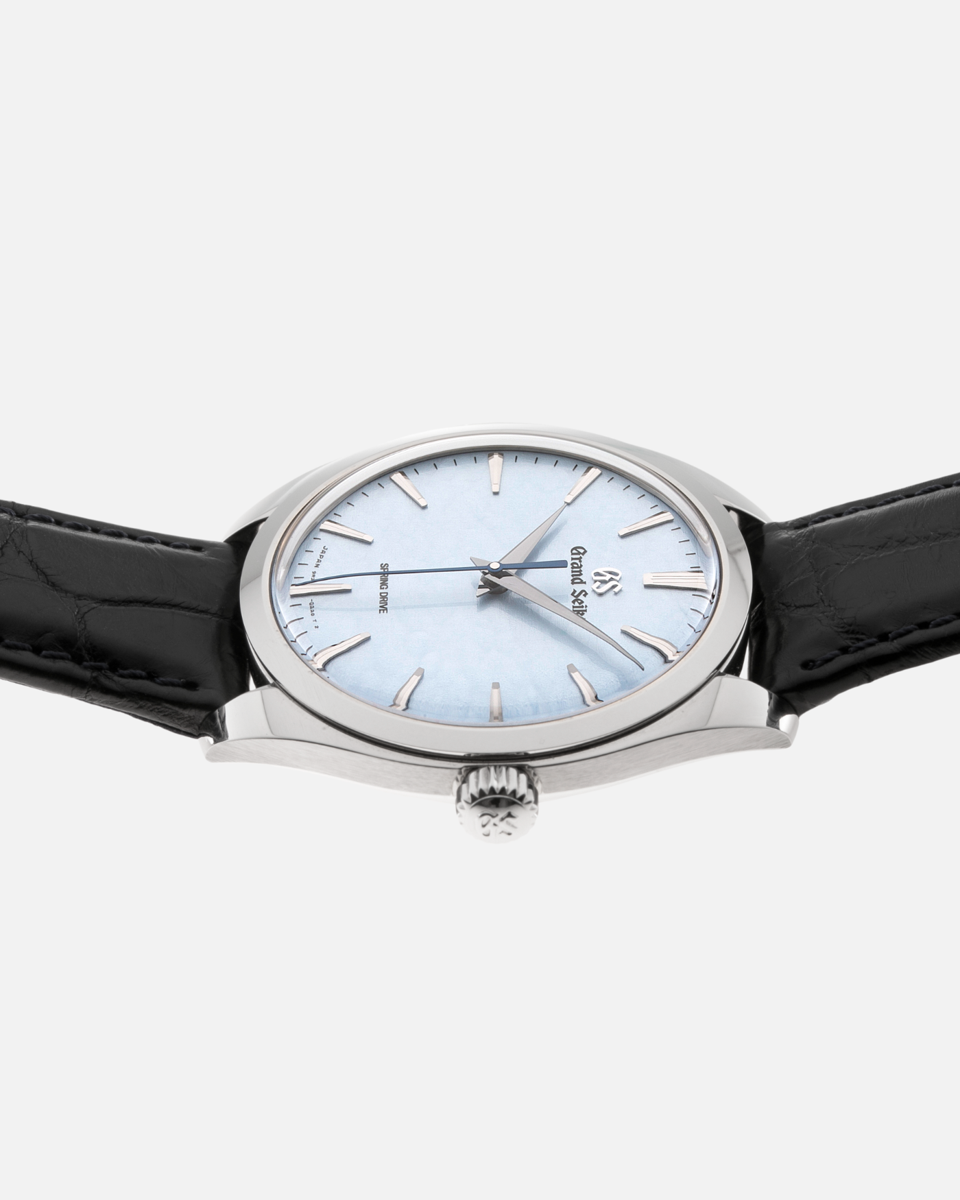 Brand: Grand Seiko Year: 2021 Reference Number: SBGY003 Spring Drive Material: Stainless Steel Movement: Cal 9R31 Case Diameter: 38.5mm Strap: Grand Seiko Black Crocodile Strap with Blue Stitching and Stainless Steel Deployant
