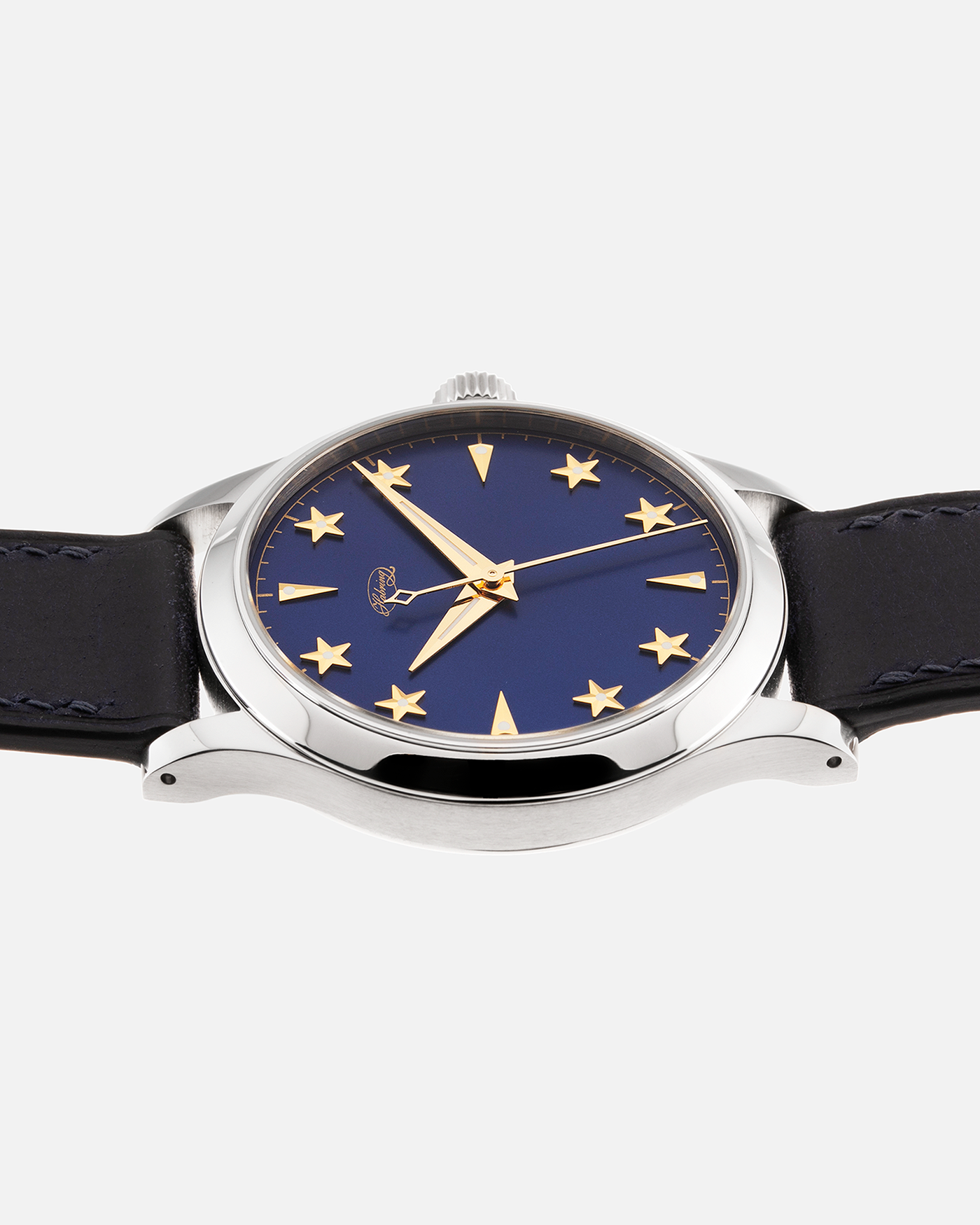 Brand: Habring2 X SJX Model: Erwin Star SJX Year: 2021 Material: Stainless Steel  Movement: Cal. A11s Case Diameter: 38.5mm Lug Width: 20mm Bracelet/Strap: Habring Blue Calf Strap and Stainless Steel Tang Buckle
