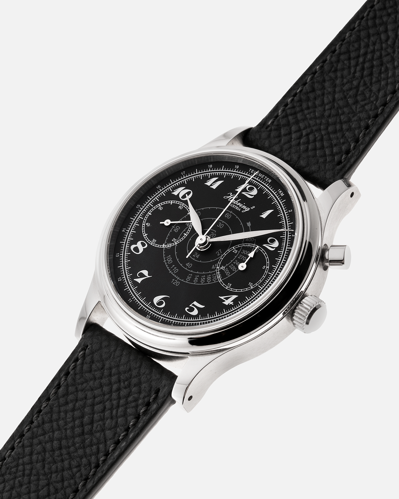 Brand: Habring  Model: Monopusher Shellman Japan Edition Year: 2021 Material: Stainless Steel  Movement: Cal. A11C-H1 Case Diameter: 38.5mm Lug Width: 20mm Bracelet/Strap: Molequin Anthracite Textured Calf Strap and Habring Monochrome Brown Nubuck Strap