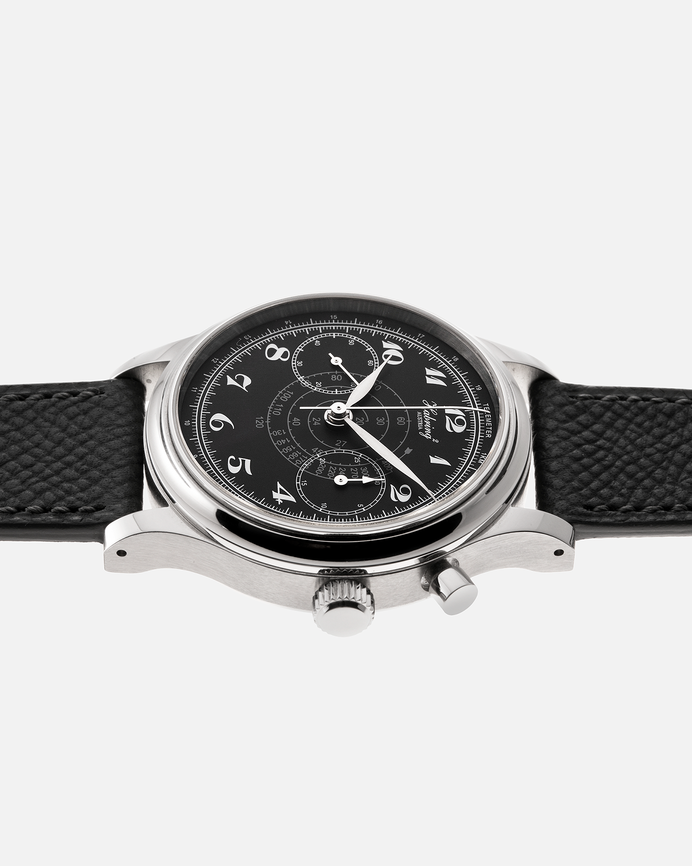 Brand: Habring  Model: Monopusher Shellman Japan Edition Year: 2021 Material: Stainless Steel  Movement: Cal. A11C-H1 Case Diameter: 38.5mm Lug Width: 20mm Bracelet/Strap: Molequin Anthracite Textured Calf Strap and Habring Monochrome Brown Nubuck Strap