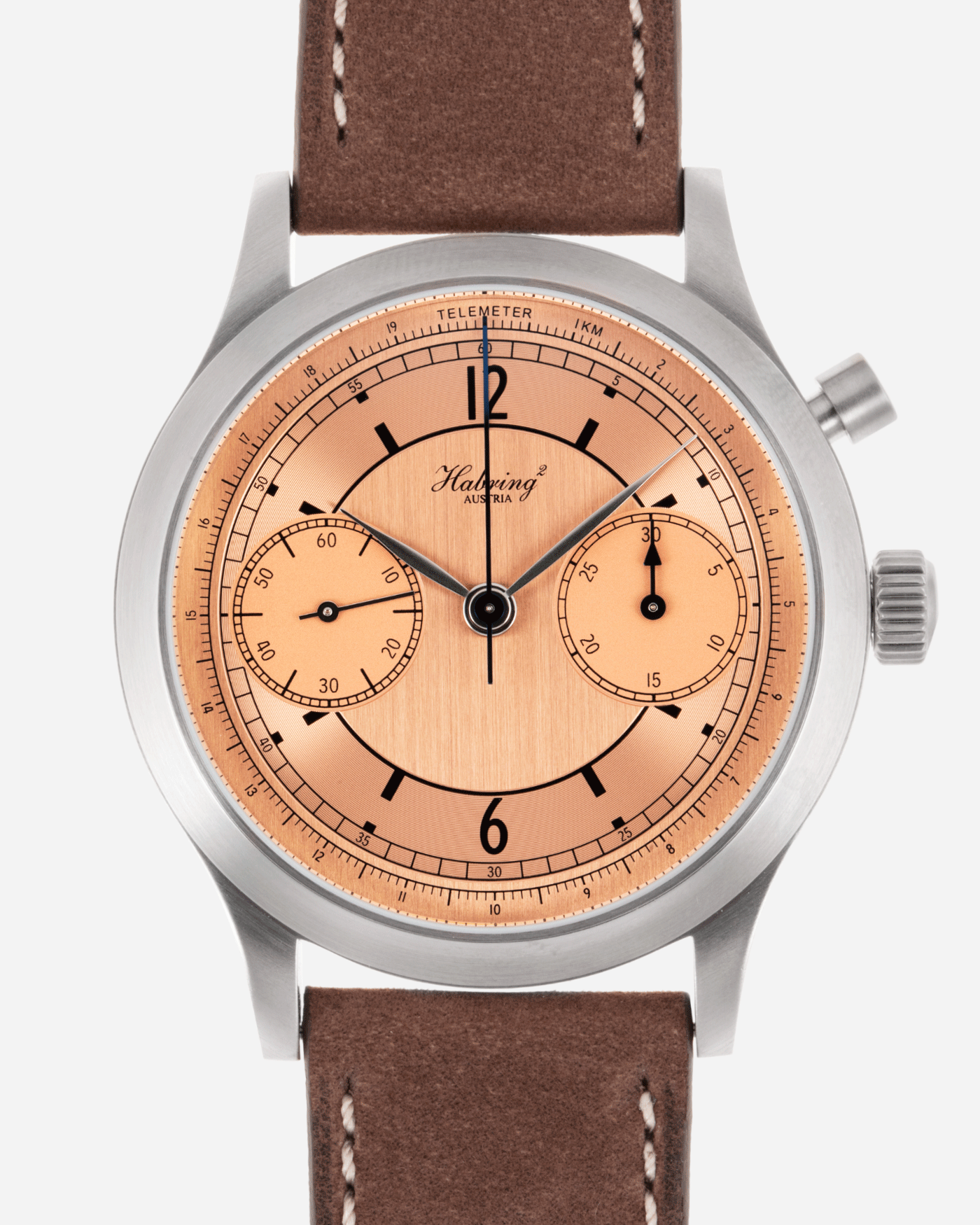 Brand: Habring / Monochrome Model: Montre de Souscription 1 Year: 2021 Material: Stainless Steel Movement: Cal. A11C-H1 Case Diameter: 38.5mm Lug Width: 20mm Bracelet/Strap: Habring Monochrome Taupe Nubuck Strap