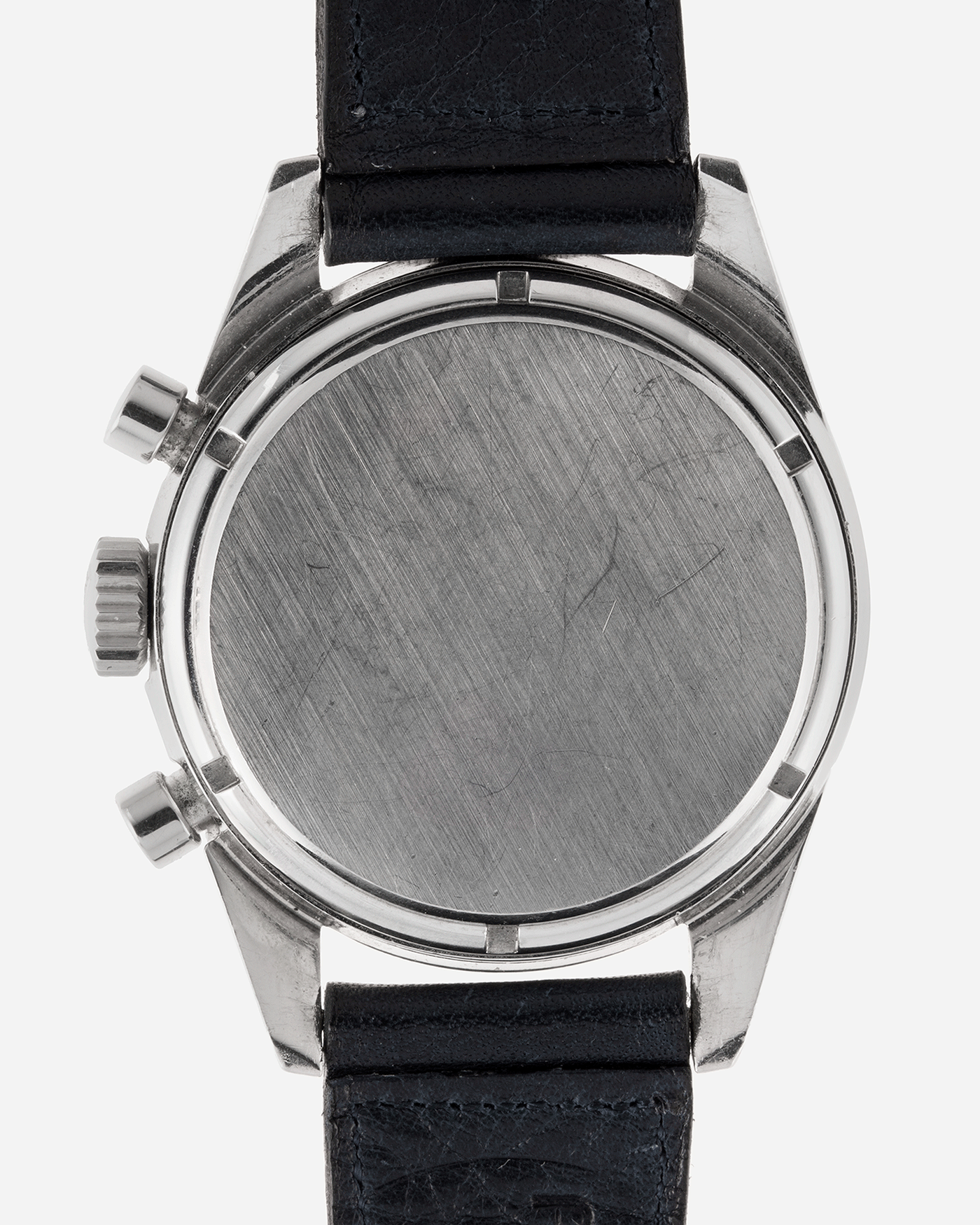 Brand: Heuer Year: 1960’s Model: Carrera Reference Number: 2447NST Material: Stainless Steel Movement: Valjoux 72 Case Diameter: 36mm Lug Width: 18mm Bracelet/Strap: Accurate Form Navy Blue Calf