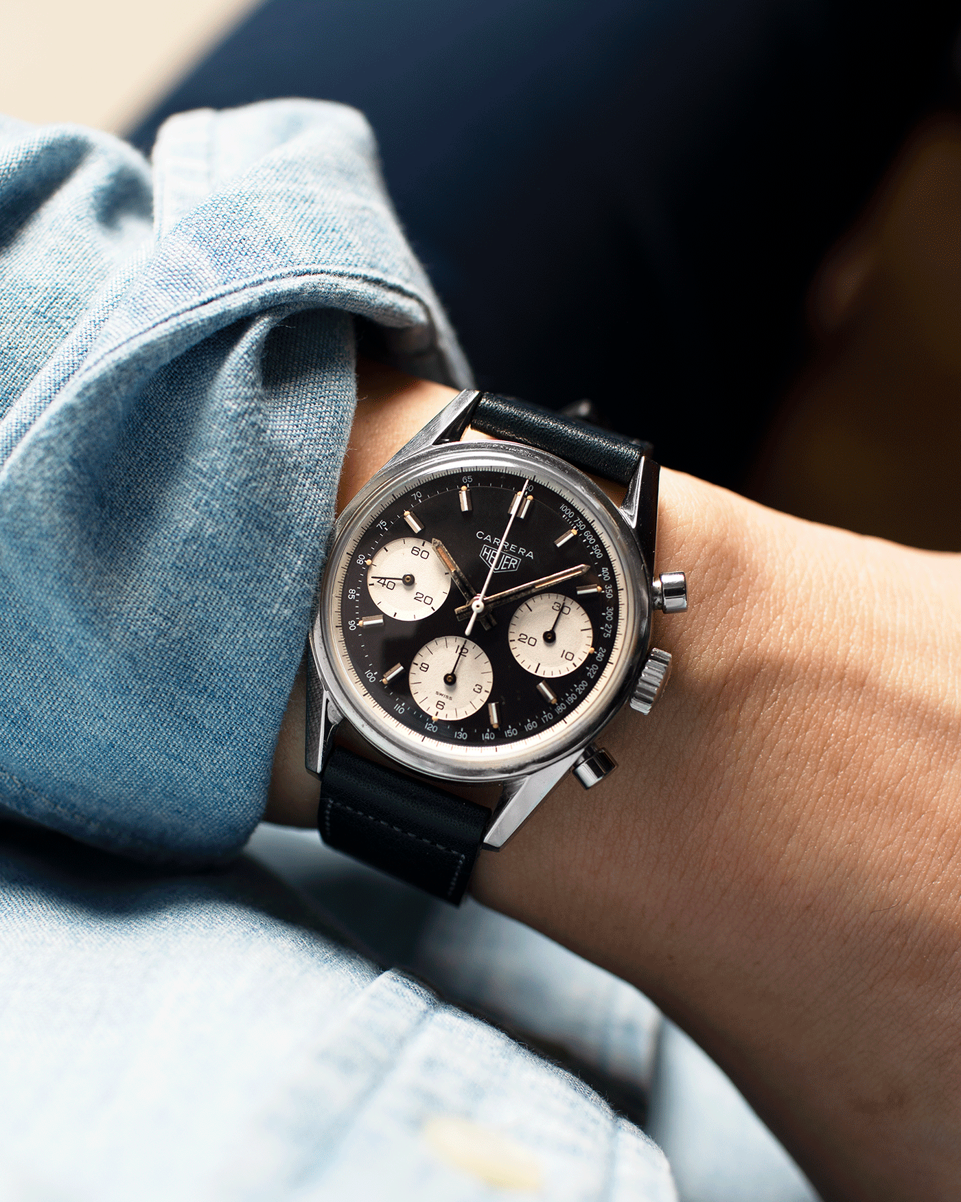 Heuer Carrera 2447NST Valjoux Chronograph Watch S.Song Vintage Watches S.Song Watches