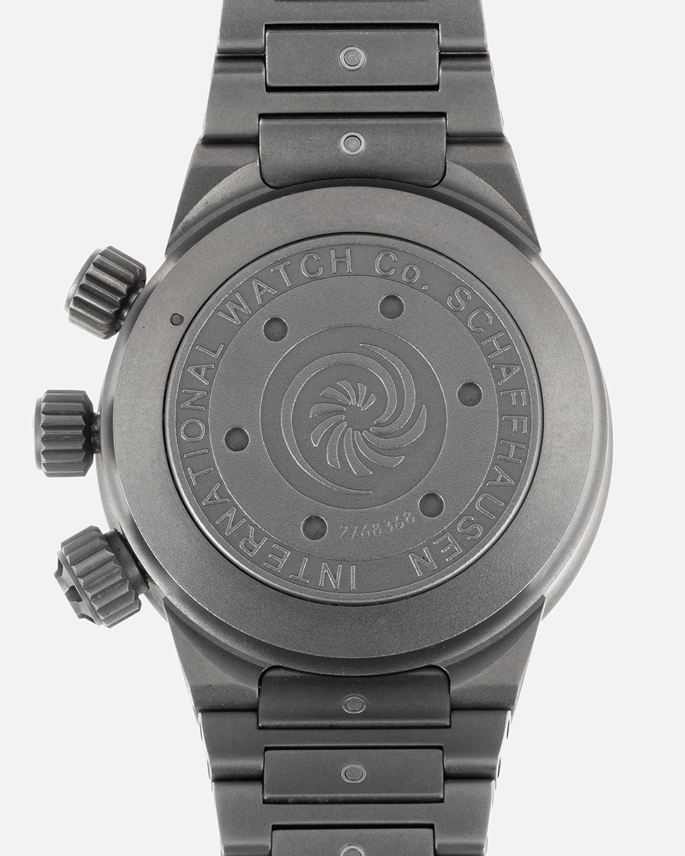 Brand: IWC Year: 1999 Model: GST Ref. 3527 “Deep One” Material: Bead-blasted Titanium Movement: In-house IWC Cal. 8914, Self-Winding Case Diameter: 42.8mm Bracelet/Strap: Bead-blasted IWC Titanium Bracelet