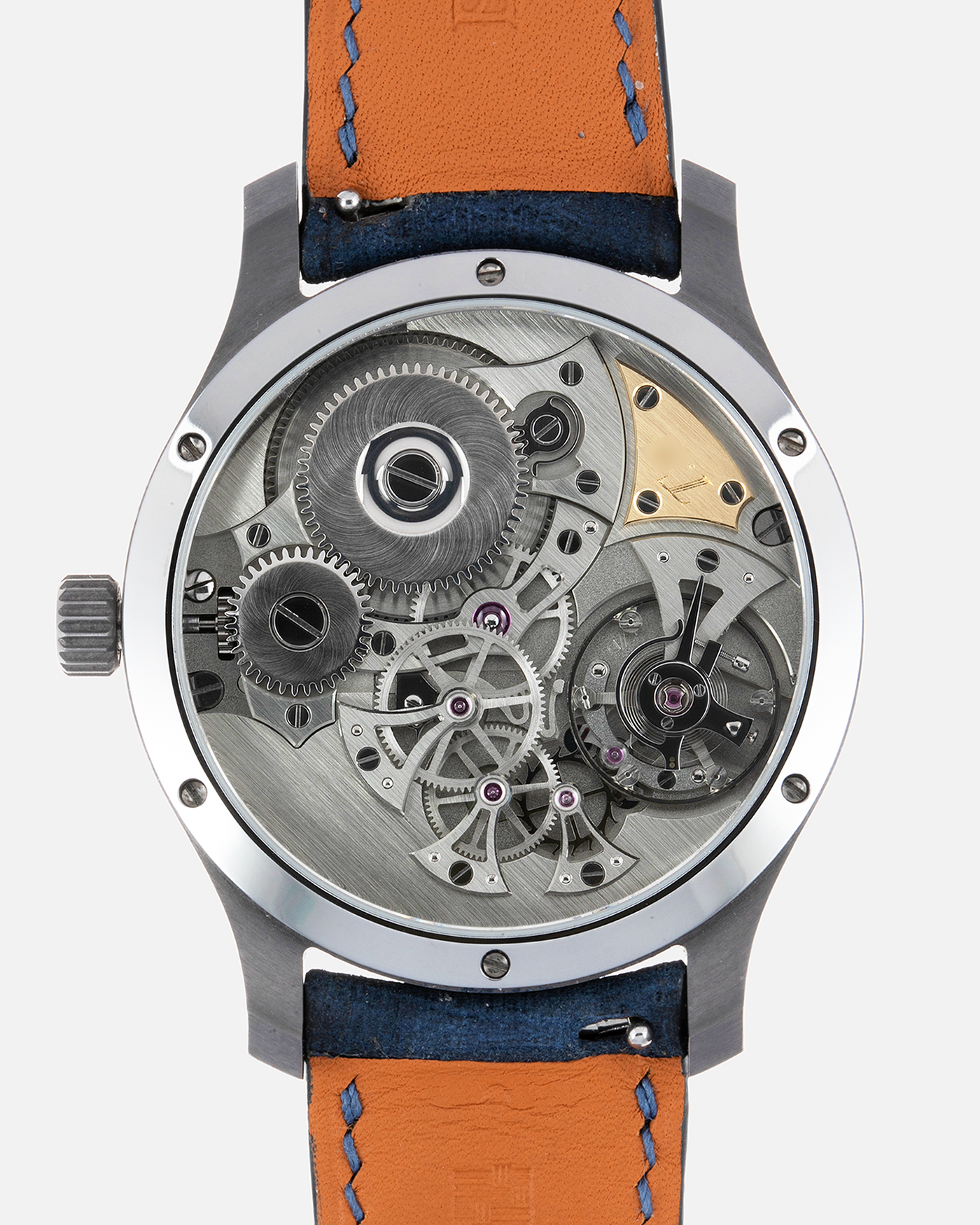 Brand: J.N. Shapiro Year: 2021 Model: Infinity Tantalum  Material: Tantalum Movement: UWD Cal. 33.1, Manual-Winding Case Diameter: 39mm Bracelet/Strap: J.N. Shapiro by Delugs Navy Blue Leather Strap with Signed Tantalum Tang Buckle with additional J.N. Shapiro Blue Alligator Strap and Grey Suede Strap