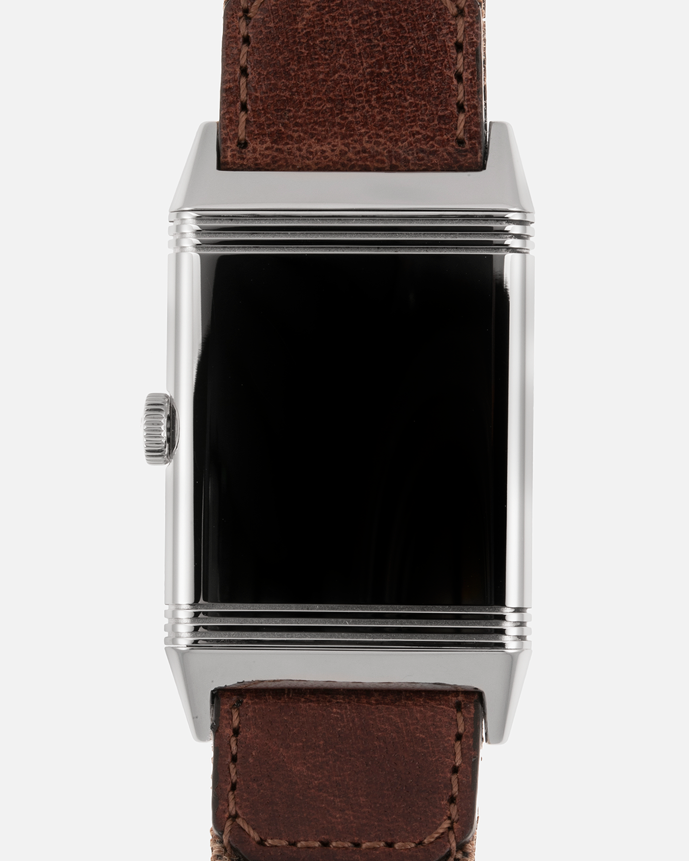 Brand: Jaeger LeCoultre Year: 2011 Model: Grande Reverso Ultra Thin Edizione Speciale Italica Ref 277.8.62 Material: Stainless Steel Movement: JLC Cal. 822, Manual-Wind Case Diameter: 46mm x 27mm Bracelet/Strap: Jaeger LeCoultre Case Fagliomo Brown Canvas Strap with Signed Tang Buckle