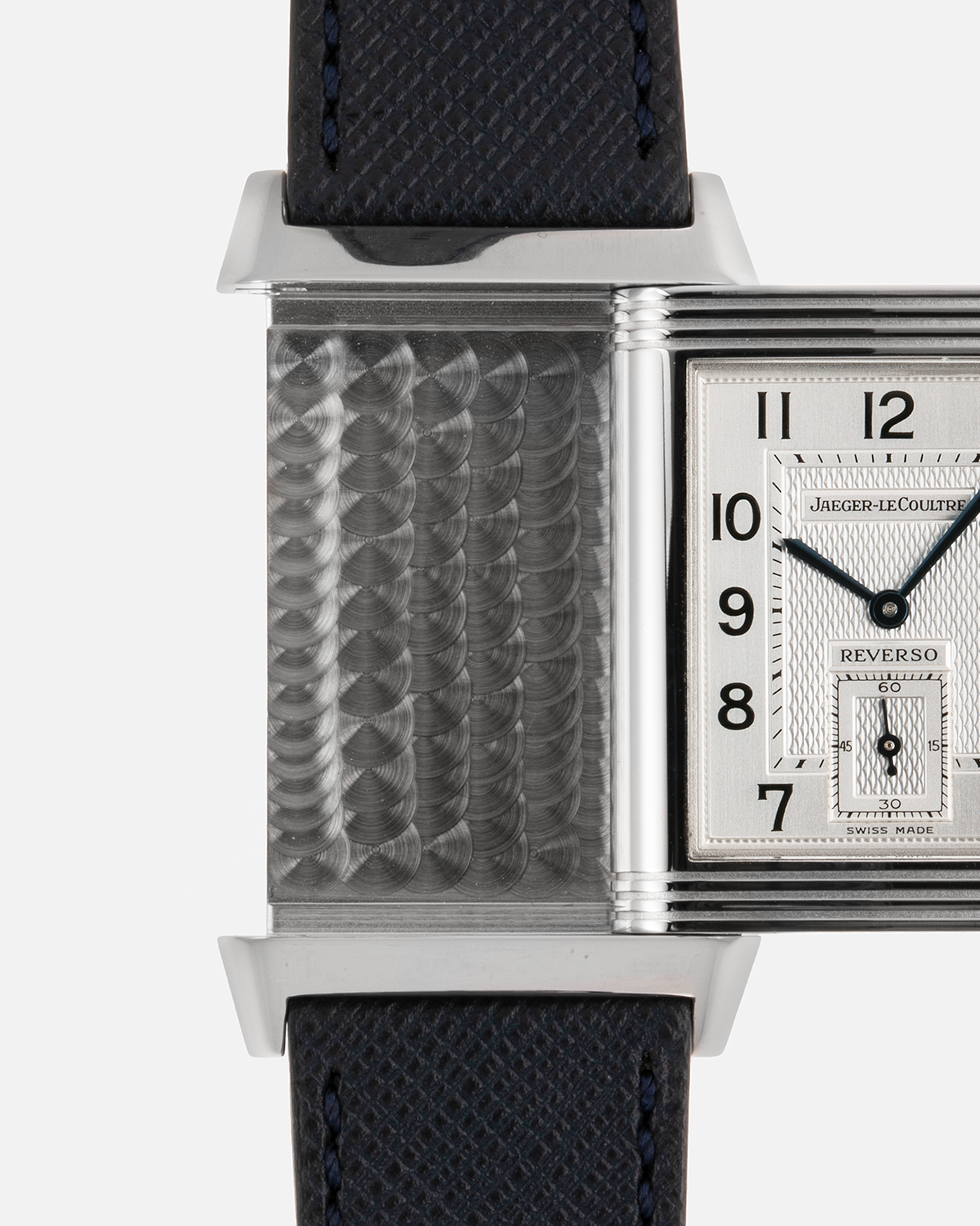 Brand: Jaeger-LeCoultre Year: 2000’s Model: Reverso Duoface Japan Edition Red, Ref. 270.1.54 Material: Stainless Steel Movement: JLC Cal. 854, Manual-Wind Case Diameter: 42 x 26mm Bracelet/Strap: Molequin Black Textured Calf with Stainless Steel Tang Buckle