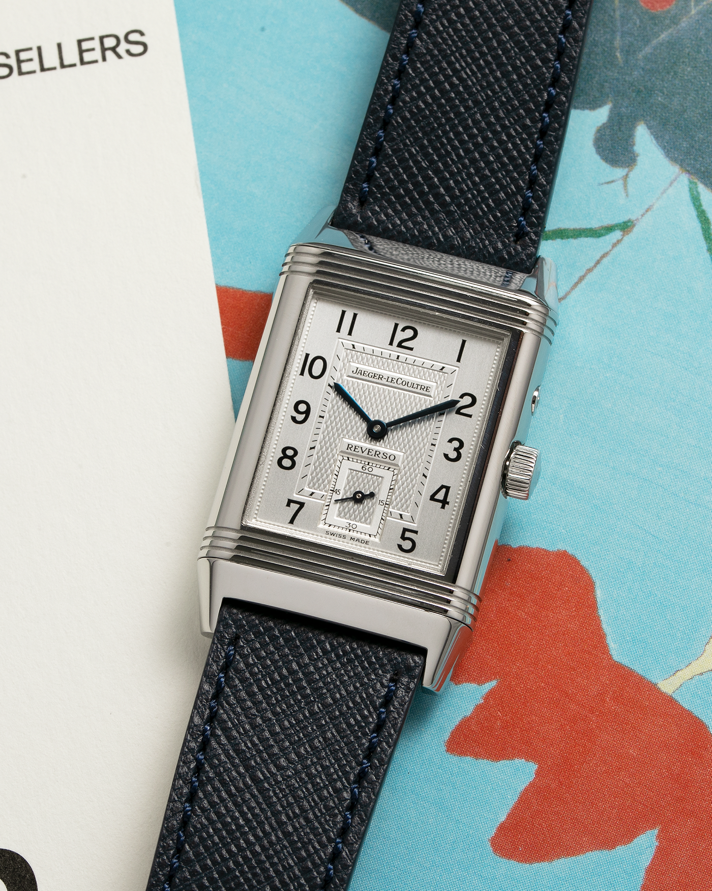 Brand: Jaeger-LeCoultre Year: 2000’s Model: Reverso Duoface Japan Edition Red, Ref. 270.1.54 Material: Stainless Steel Movement: JLC Cal. 854, Manual-Wind Case Diameter: 42 x 26mm Bracelet/Strap: Molequin Black Textured Calf with Stainless Steel Tang Buckle
