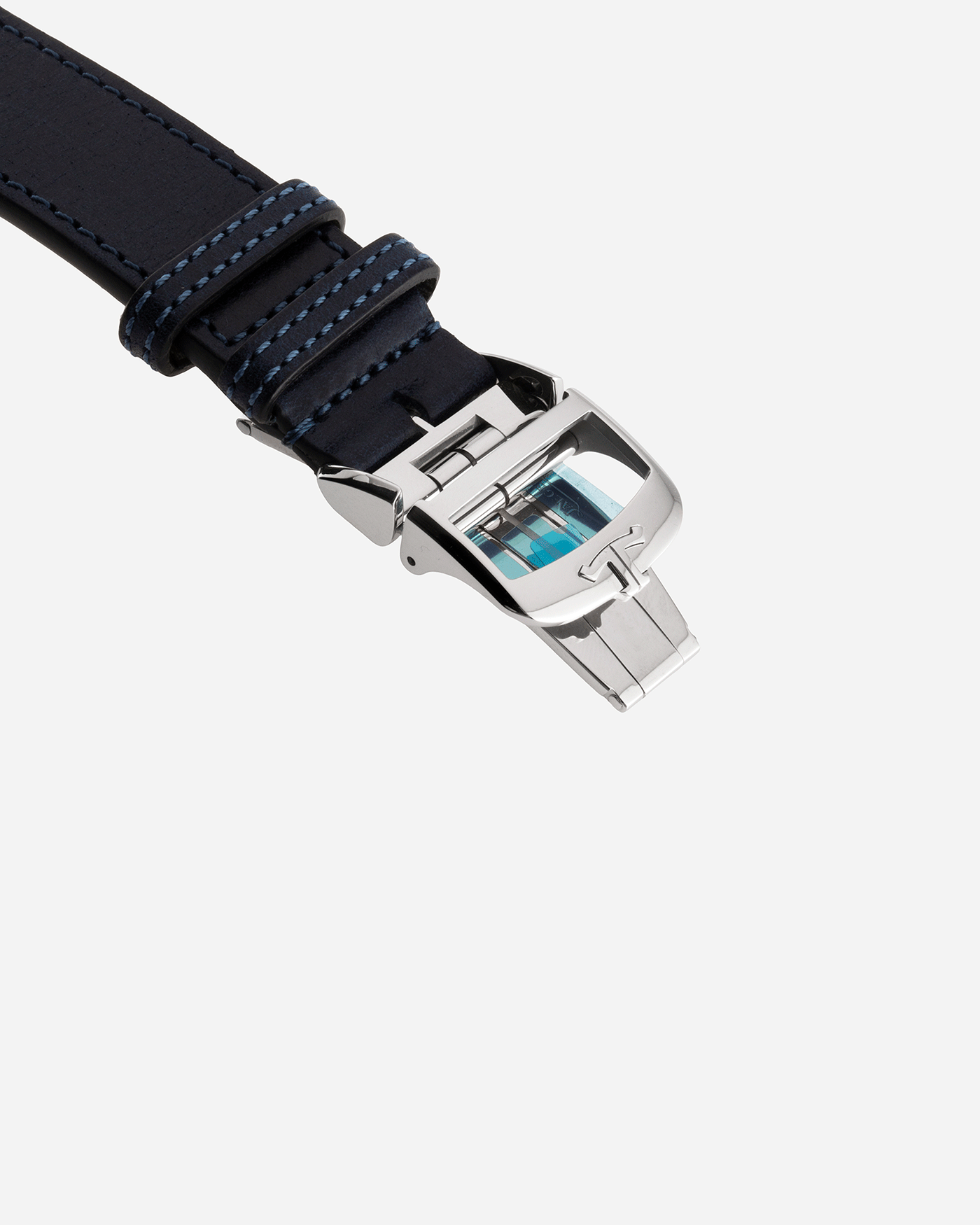 Brand: Jaeger-LeCoultre Year: 2021 Model: Reverso Tribute Duoface Material: Stainless Steel Movement: Manually-Wound JLC cal. 854A/2 Case Diameter:  47 X 28.3mm Bracelet/Strap: Blue Casa Fagliano Calf Leather Strap