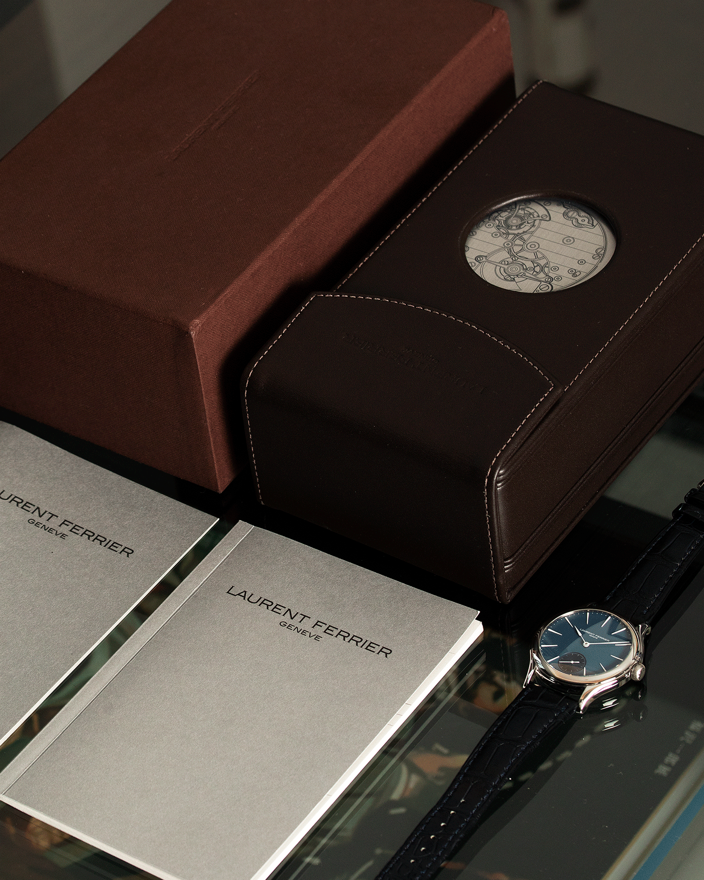 Brand: Laurent Ferrier Year: 2020 Model: Galet Classic Antoine de Macedo Material: Stainless Steel Movement: Cal. 229.01 Micro Rotor Case Diameter: 40mm Bracelet/Strap: Laurent Ferrier Blue Alligator Leather Strap with Laurent Ferrier Stainless Steel Tang Buckle