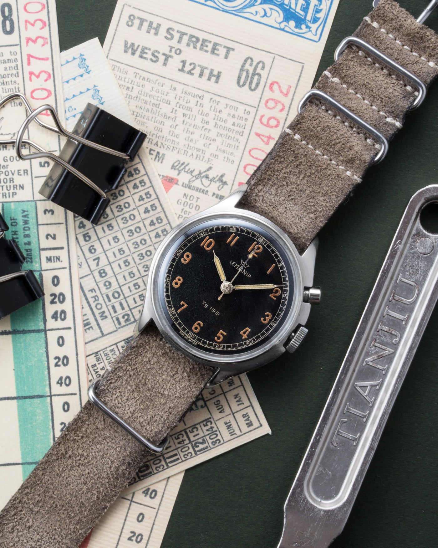 JPM X S.Song Grey Brown Distressed Leather NATO