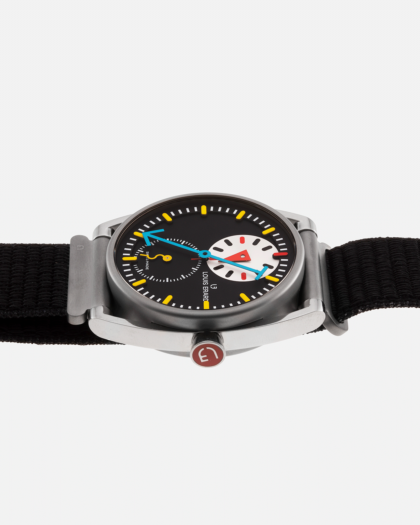 Brand: Louis Erard X Alain Silberstein Year: 2021 Model: Le Regulateur Material: Stainless Steel Movement: Selitta Based Self Winding Movement Case Diameter: 40mm Bracelet/Strap: Louis Erard X Alain Silberstein Fabric Strap