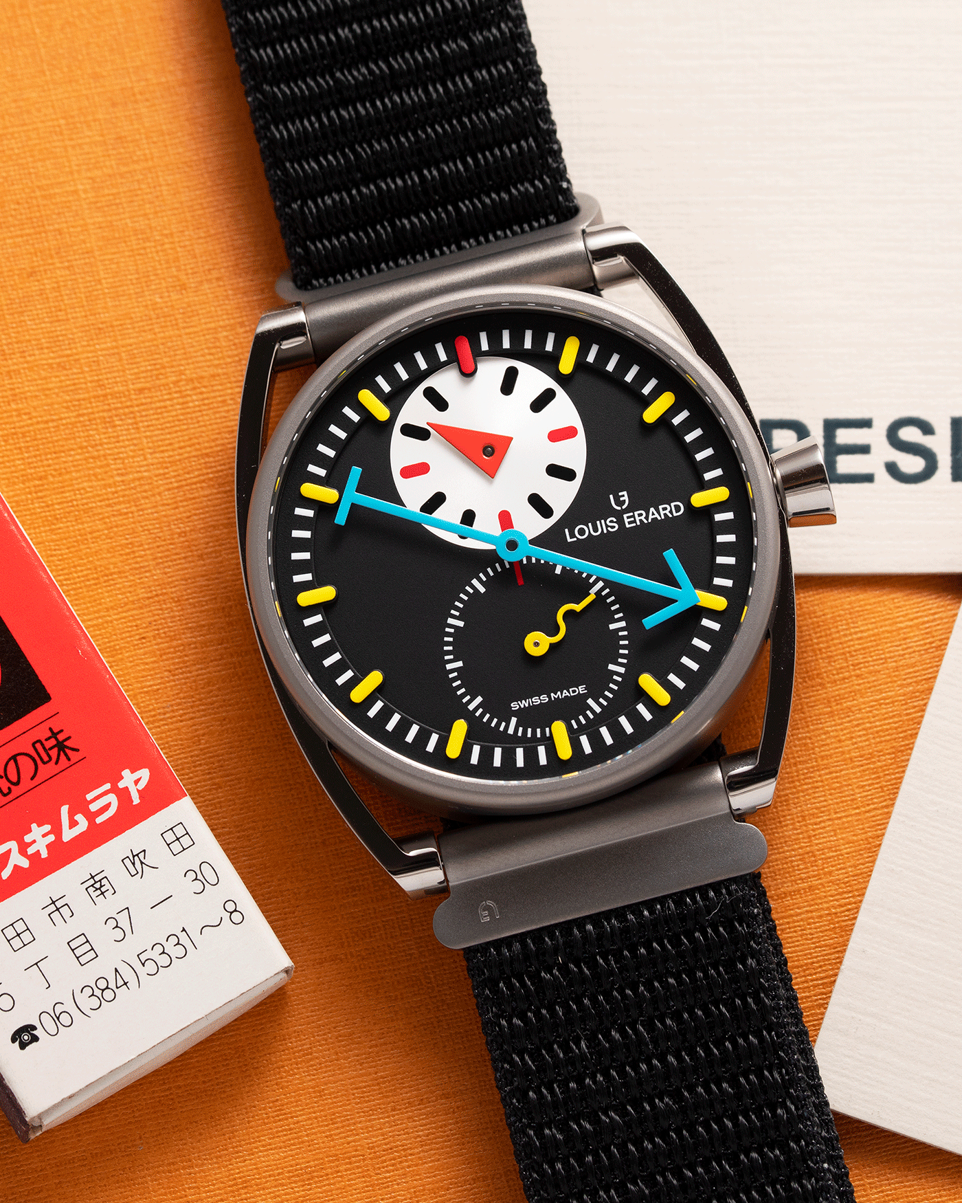 Brand: Louis Erard X Alain Silberstein Year: 2021 Model: Le Regulateur Material: Stainless Steel Movement: Selitta Based Self Winding Movement Case Diameter: 40mm Bracelet/Strap: Louis Erard X Alain Silberstein Fabric Strap