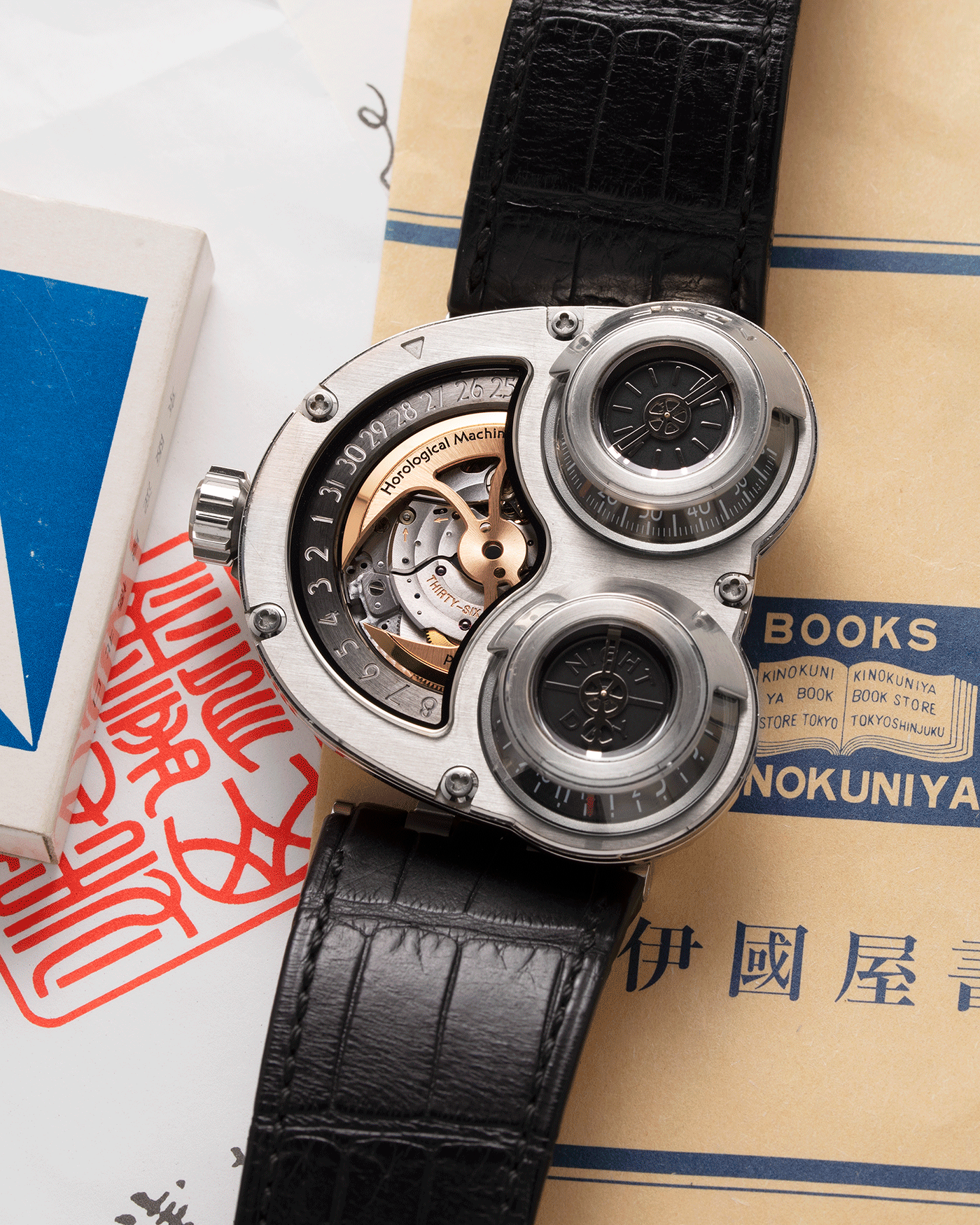 Brand: MB&F Year: 2010’s Model: HM3 Sidewinder Material: 18k White Gold Movement: Sowing Based, Agenhor Developed Case Diameter: 50mm X 47mm Bracelet/Strap: MB&F Black Alligator Strap and 18k White Gold Deployant