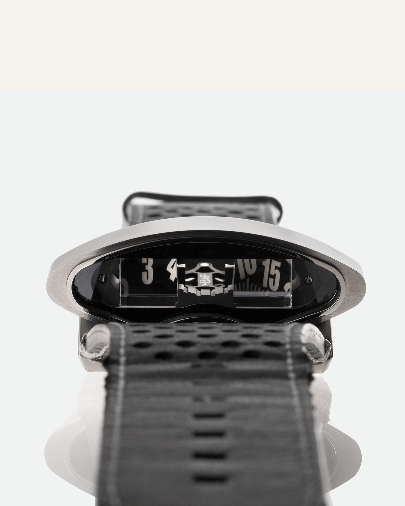 Brand: MB&F Year: 2018 Model: HMX Black Lotus 10th Anniversary Material: Stainless Steel and Titanium Movement: Selitta Based Self Winding Movement Case Diameter: 46.8 x 44.3 x 20.7 mm Bracelet/Strap: MB&F Black Leather Strap and Tang Buckle