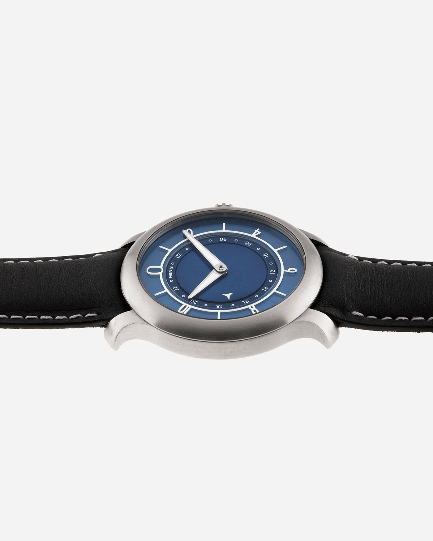 Brand: Ming Year: 2018 Model: 17.03 Material: Grade 2 Titanium Movement: Self-Winding Sellita SW 330-1 Case Diameter: 38mm Strap: Jean Rousseau Blue Grey Smooth Calf for MING