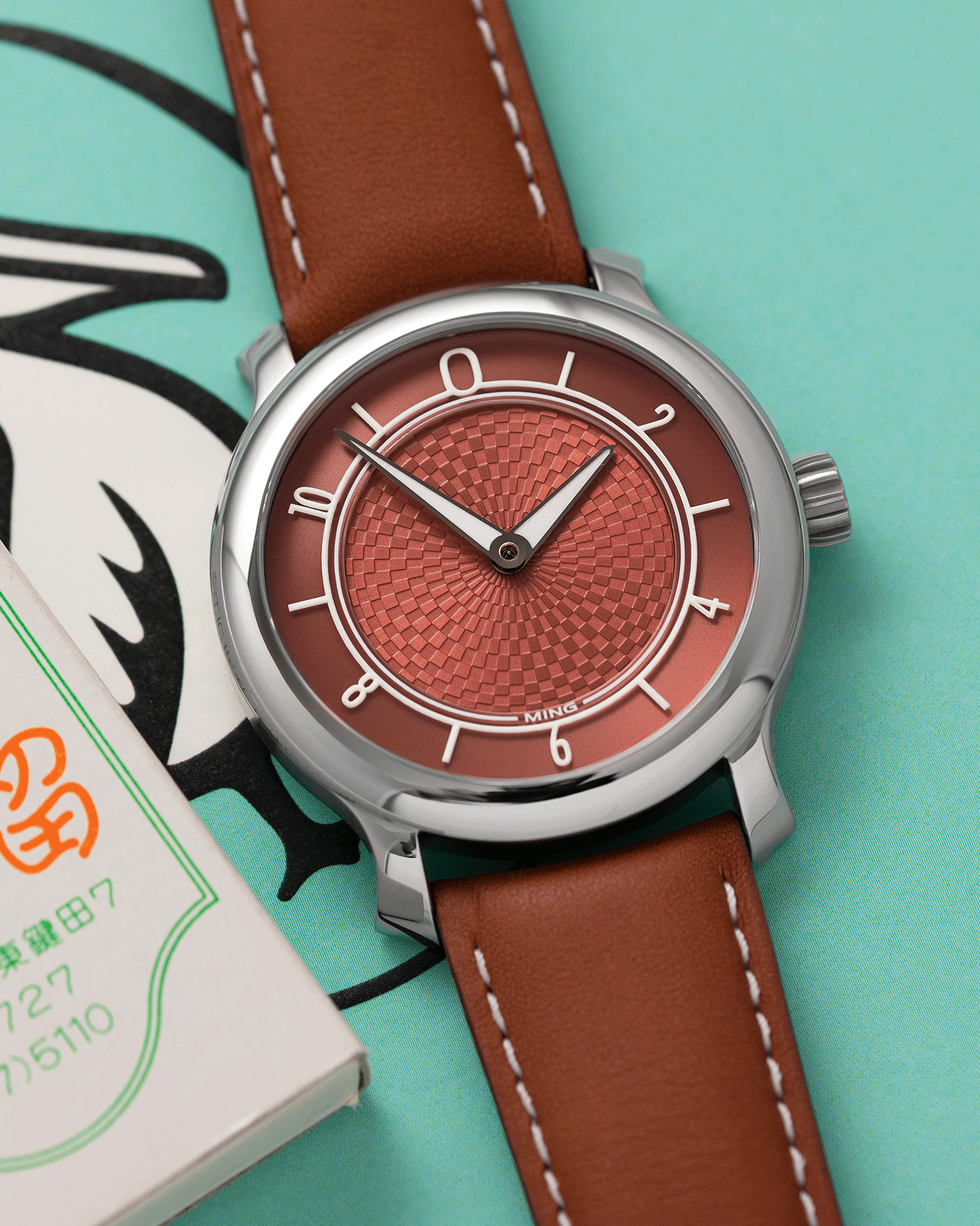 Brand: Ming Year: 2019 Model: 17.06 Material: Stainless Steel Movement: Heavily Modified ETA 2824-2 Case Diameter: 38mm Strap: Jean Rousseau Brown Smooth Calf for MING