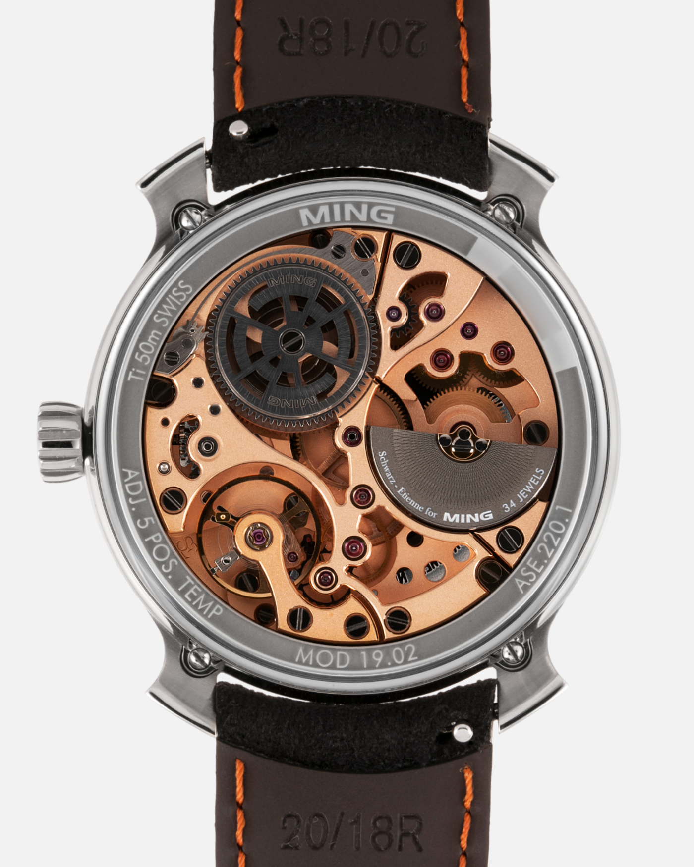 Brand: Ming Year: 2020 Model: 19.02 World Time Material: Grade 5 Titanium Movement: Schwarz-Etienne for MING Cal. ASE 220.1 Case Diameter: 39mm Strap: Jean Rousseau X Ming Black Suede and Stainless Steel Tang Buckle