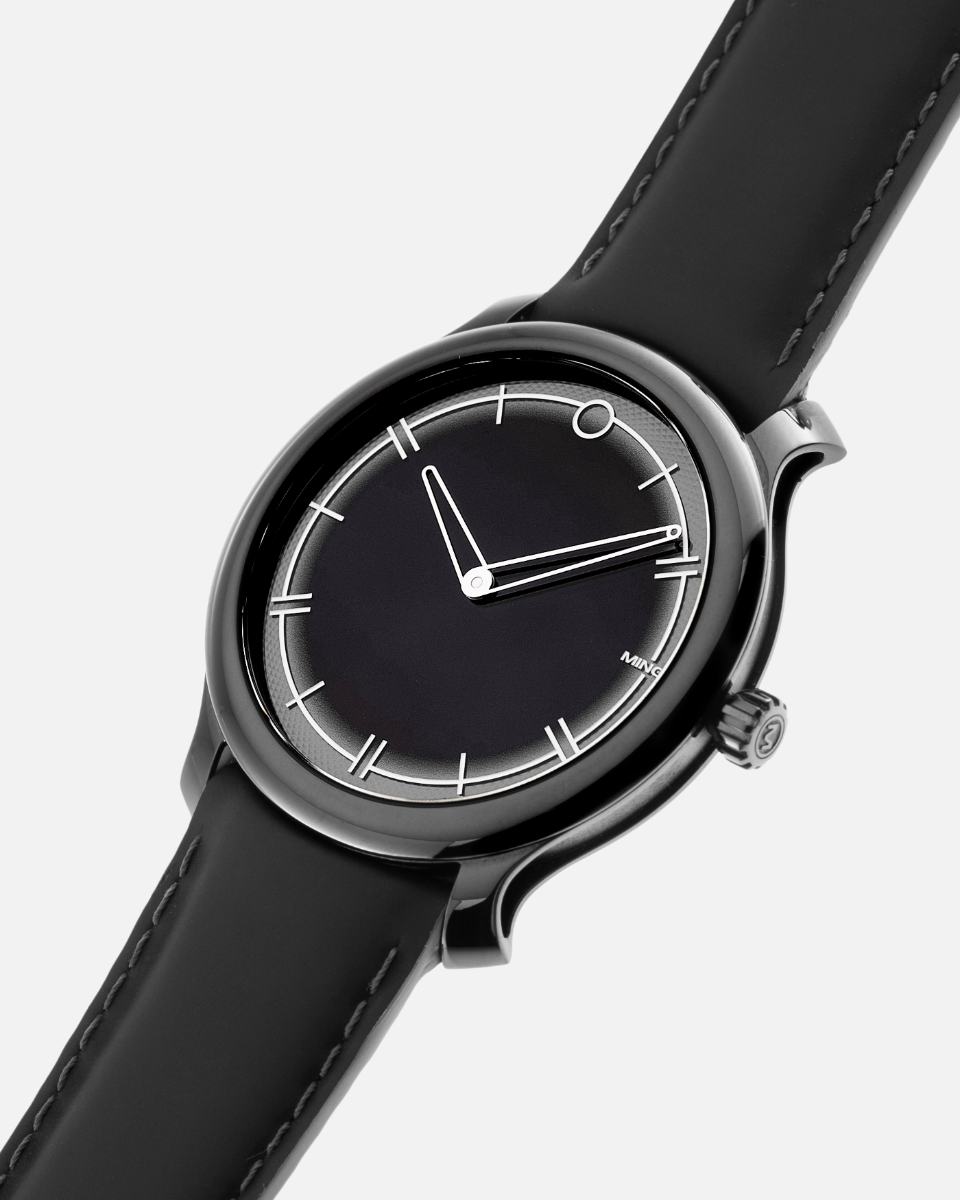 Brand: Ming Year: 2021 Model: 27.02 SPC Friends and Family Material: DLC Coated Stainless Steel Movement: Heavily modified ETA Peseux 7001 Case Diameter: 38mm Strap: Jean Rousseau Black Leather for MING