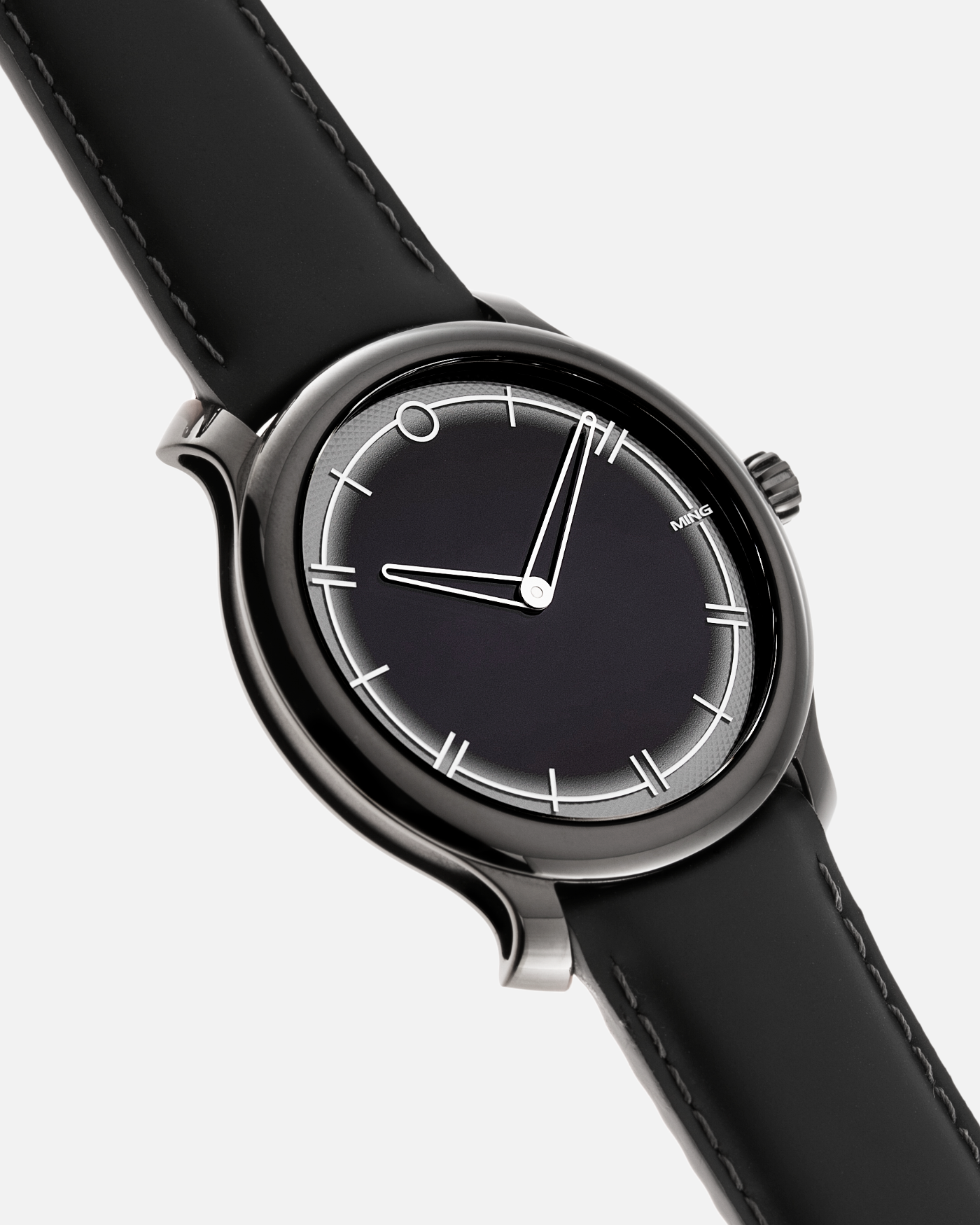 Brand: Ming Year: 2021 Model: 27.02 SPC Friends and Family Material: DLC Coated Stainless Steel Movement: Heavily modified ETA Peseux 7001 Case Diameter: 38mm Strap: Jean Rousseau Black Leather for MING